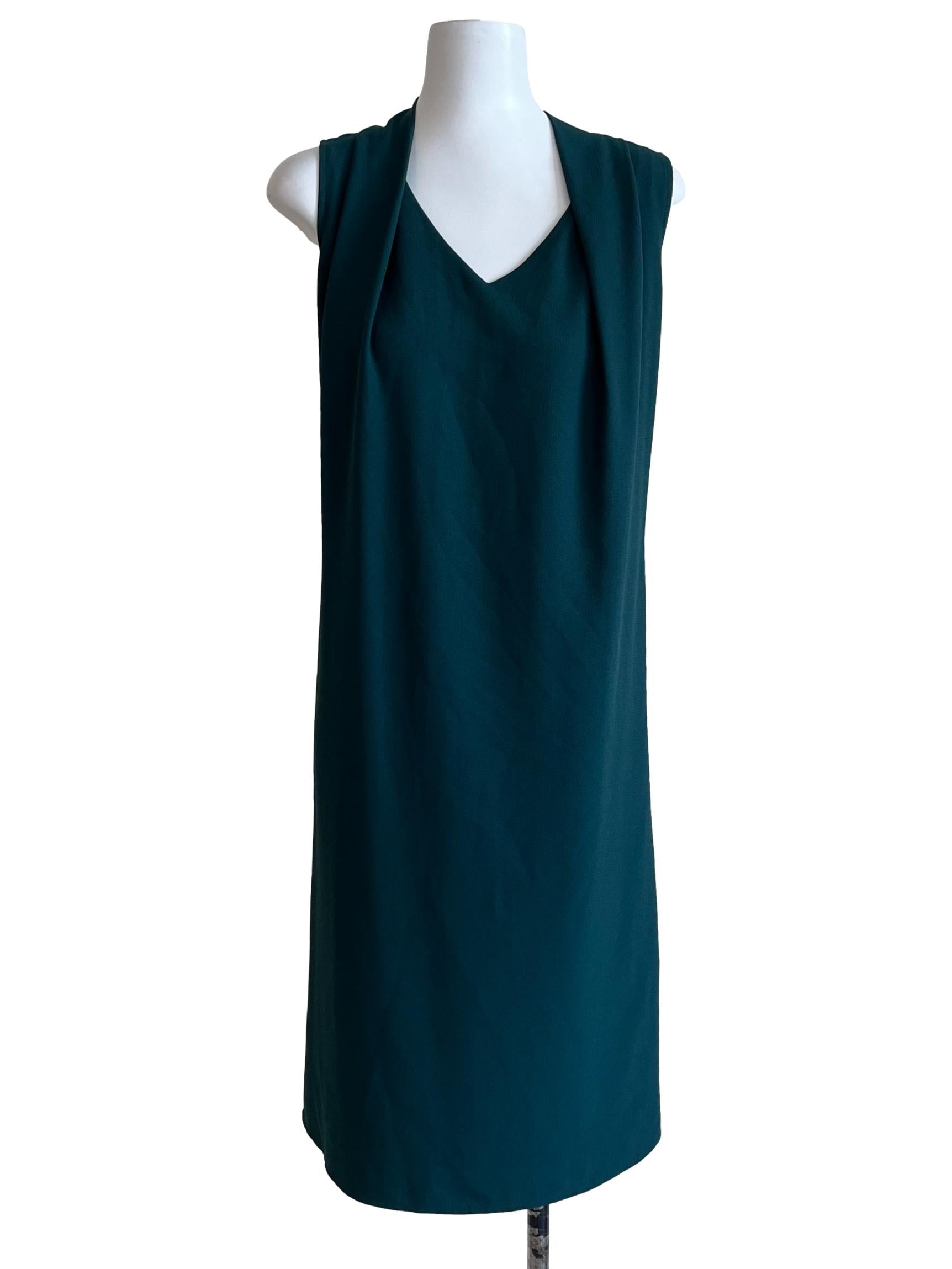 Emerald Green Shift Midi Dress