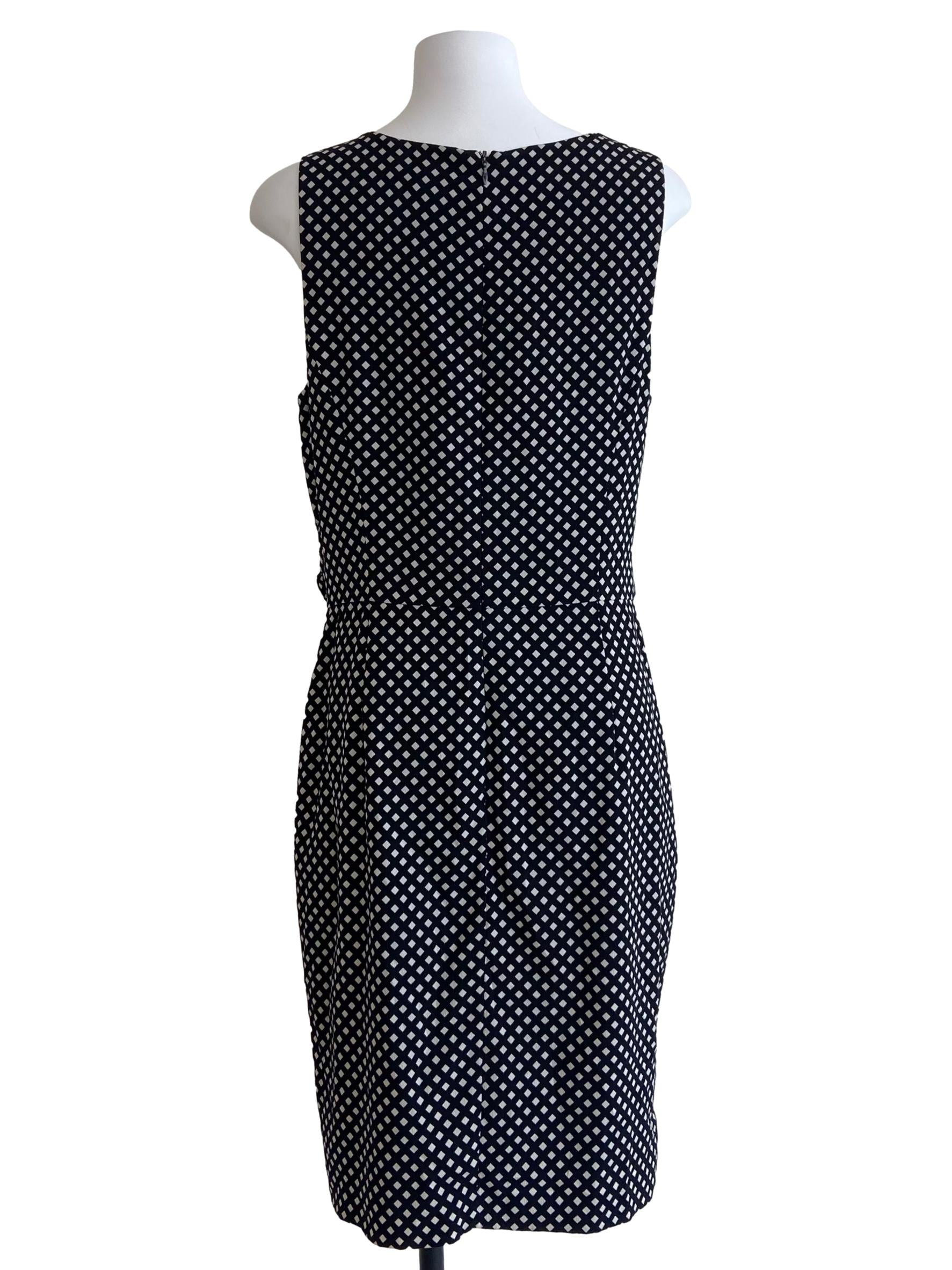 Black & White Diamond Wrap Shift Dress