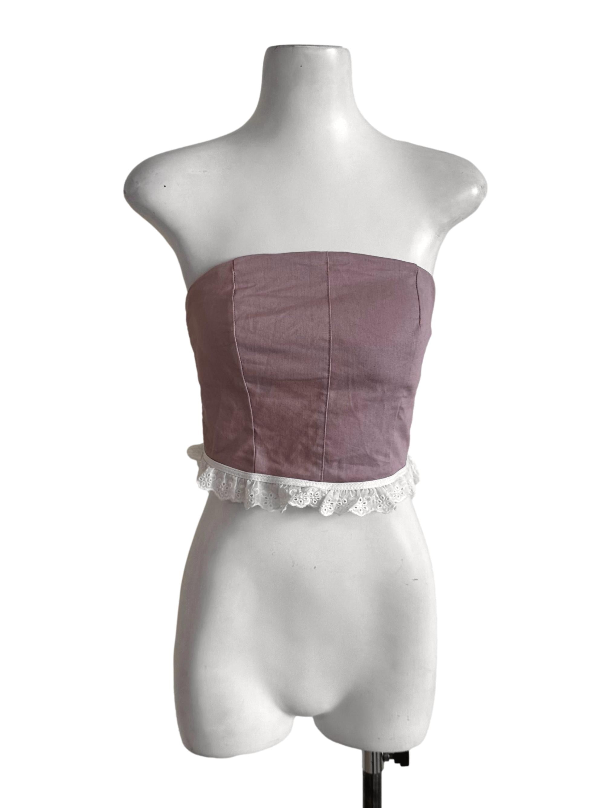 Dusty Purple Fitted Lace Tube Top