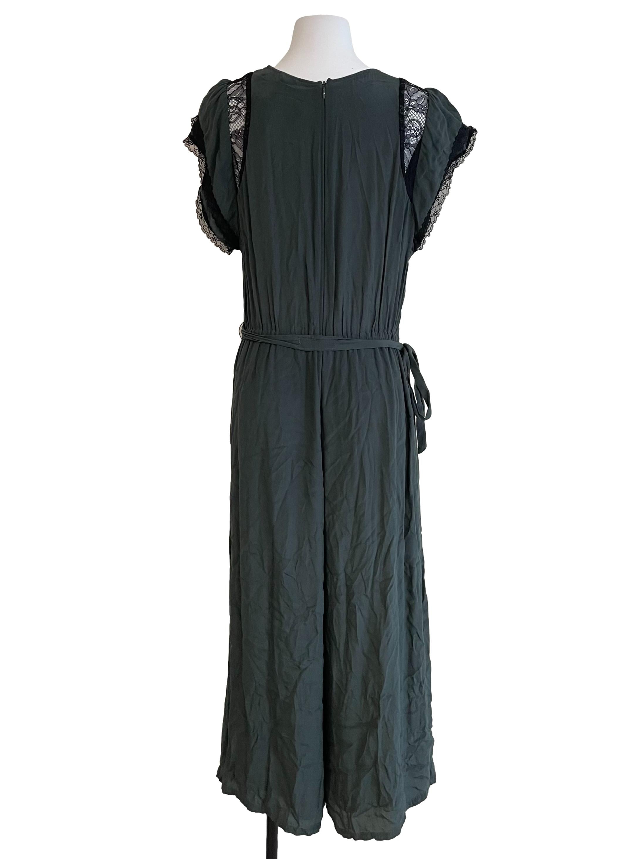 Pale Pine Lace Blouson Jumpsuit