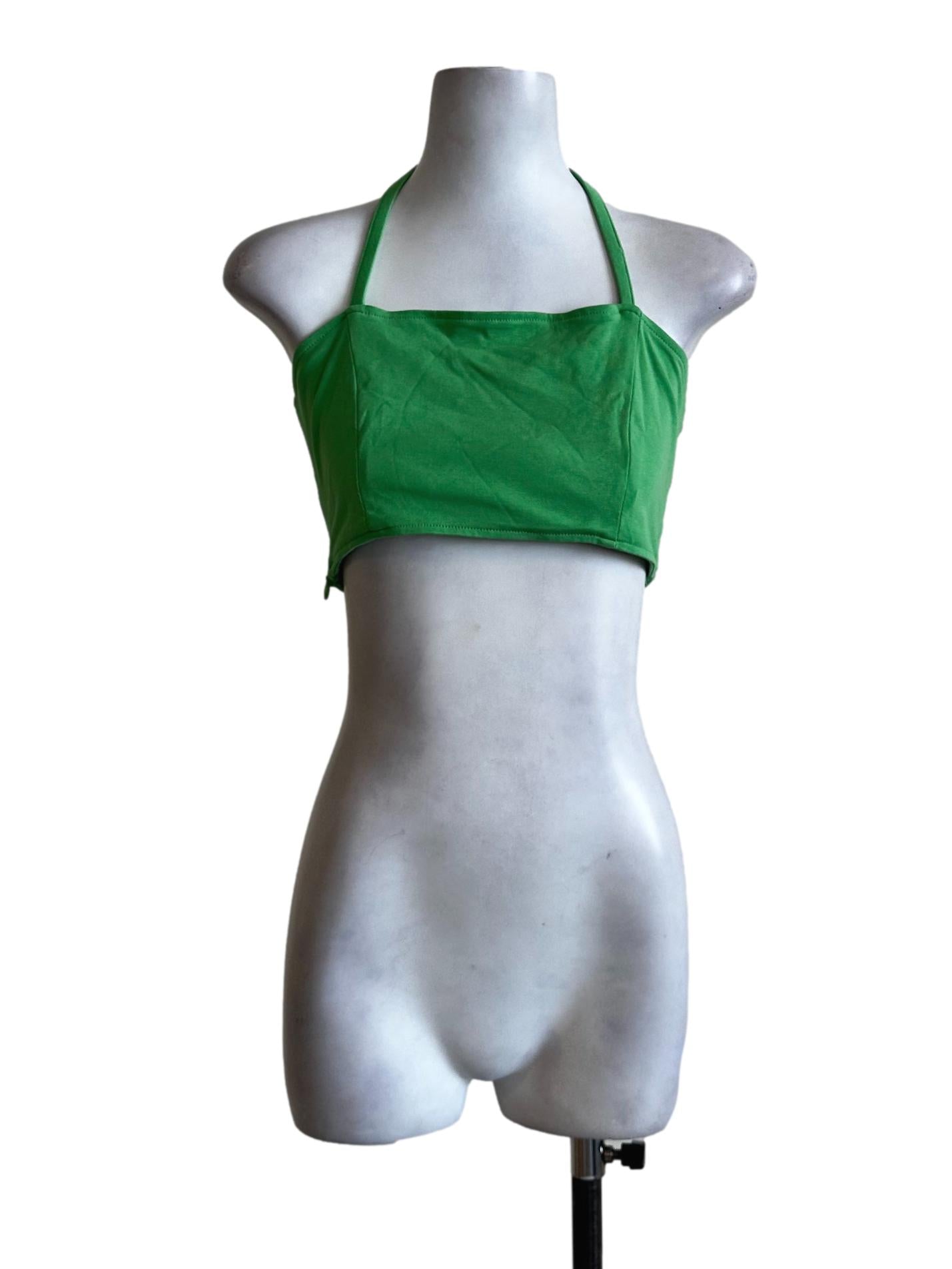 Parakeet Green Plain Crop Top