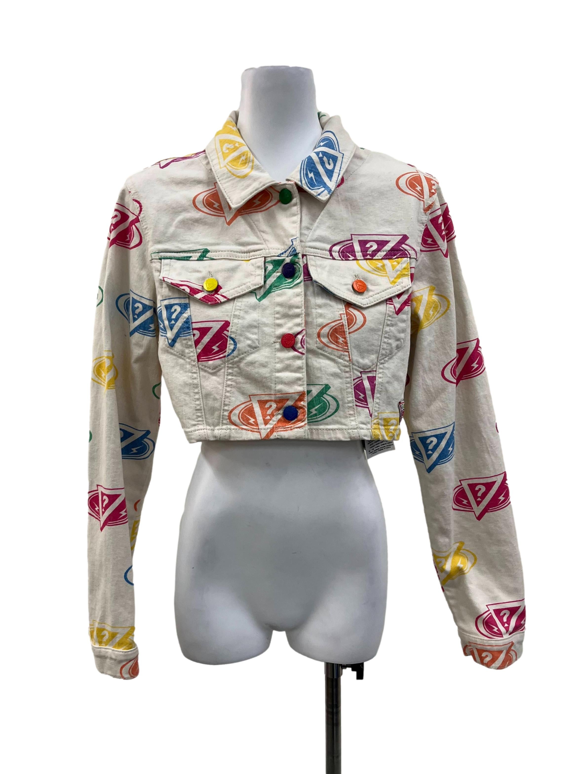 Multicoloured Graphic Denim Jacket