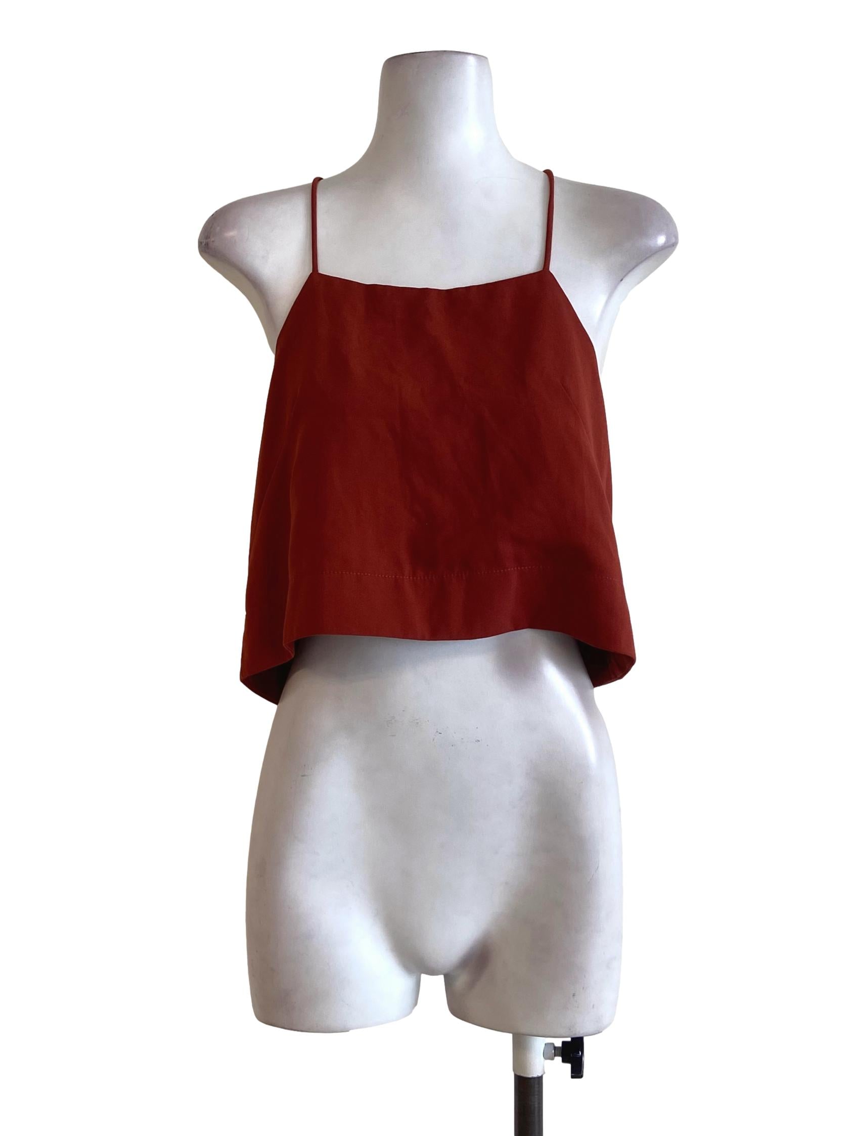 Squash Orange Spaghetti Strap Crop Top