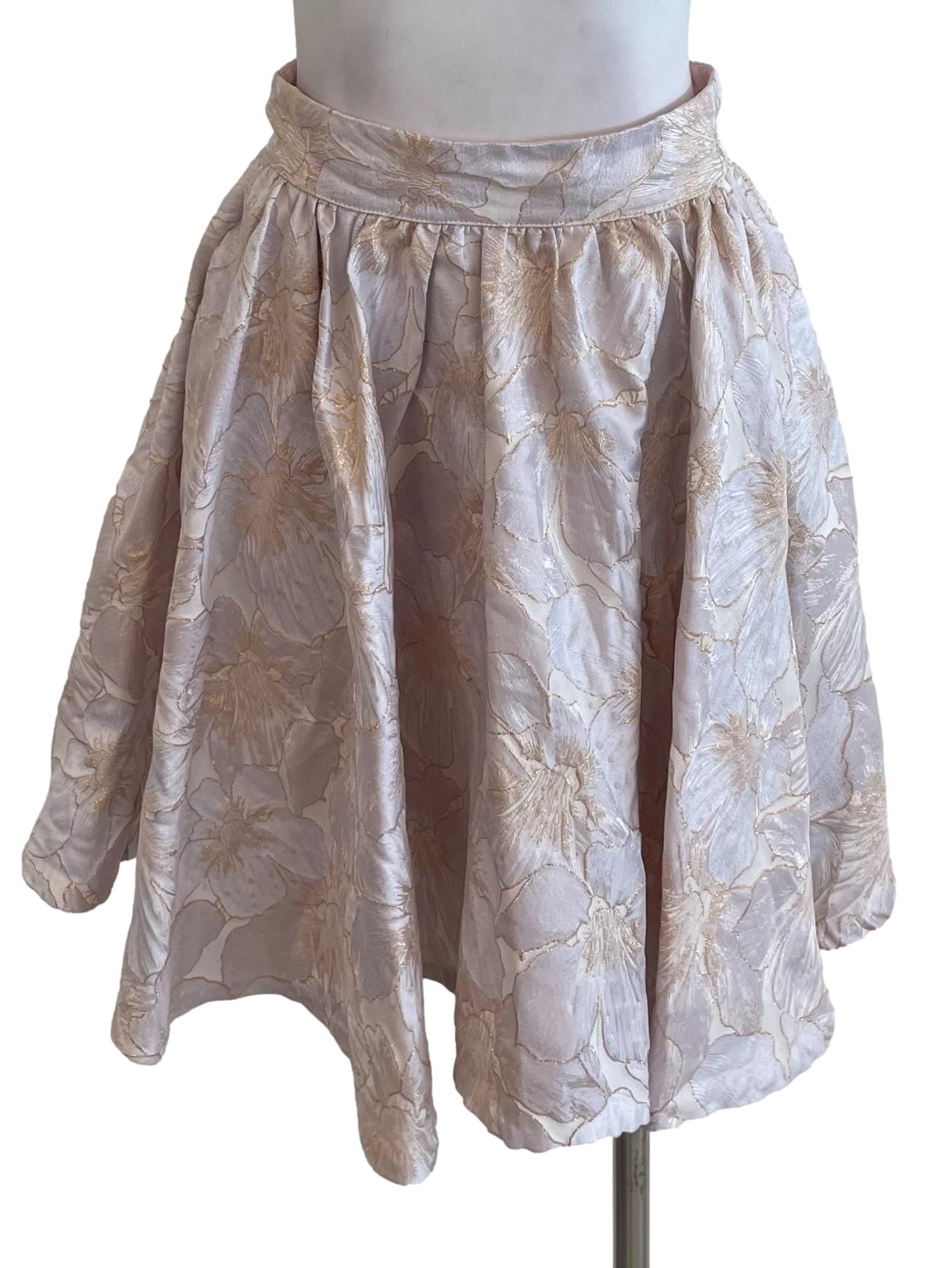 Salt Shiny Jolene Floral Brocade Mini Skirt