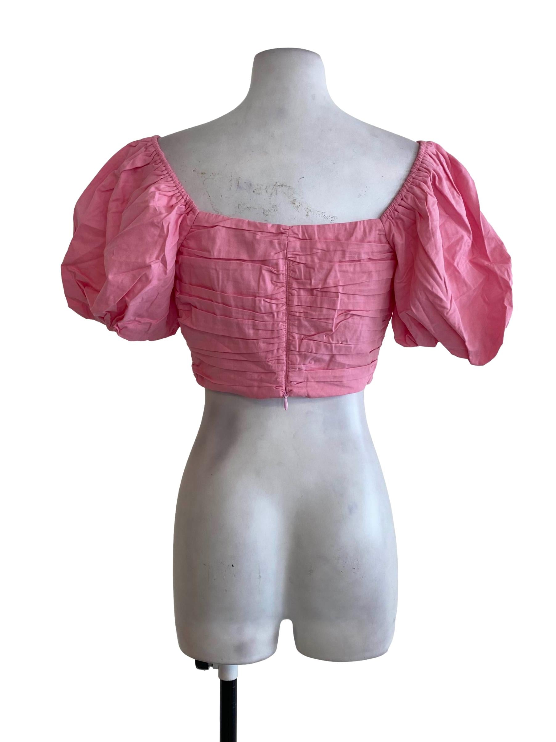 Pink Pleated Top