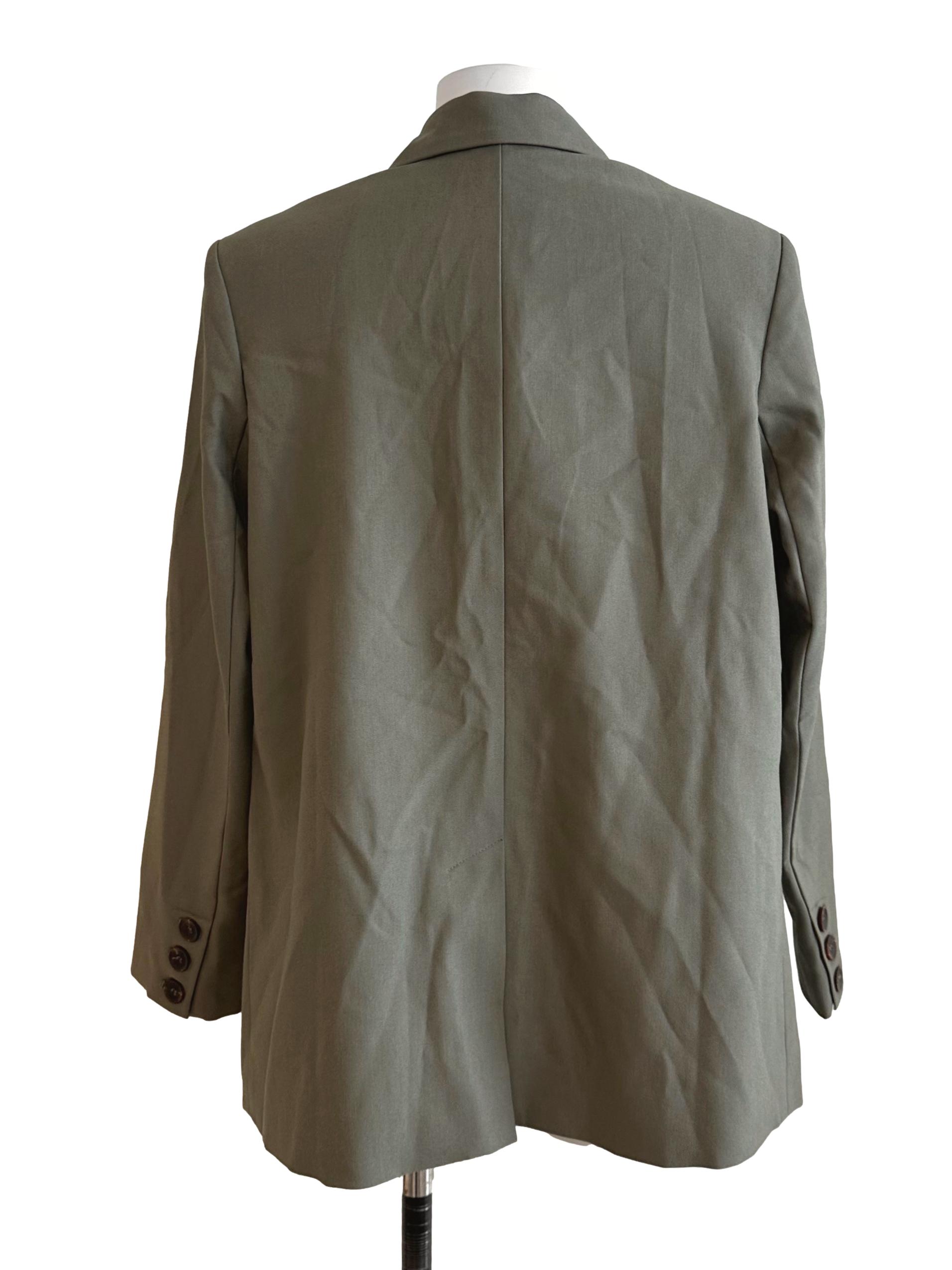 Moss Green Collar Button Blazer LB