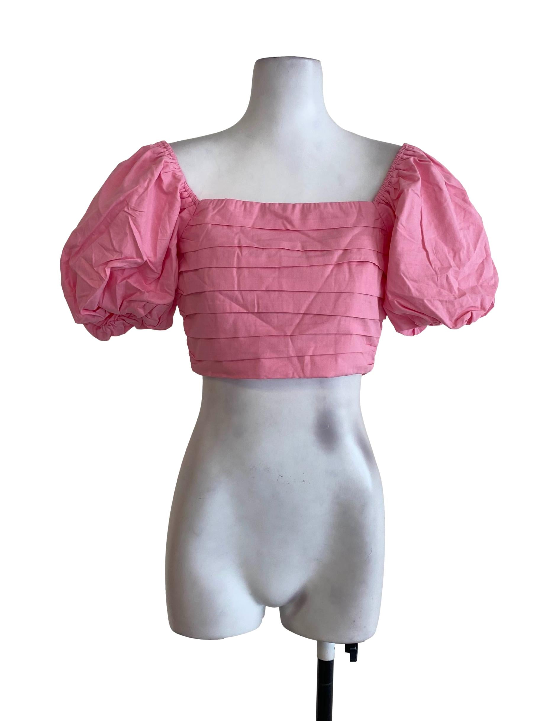 Pink Pleated Top
