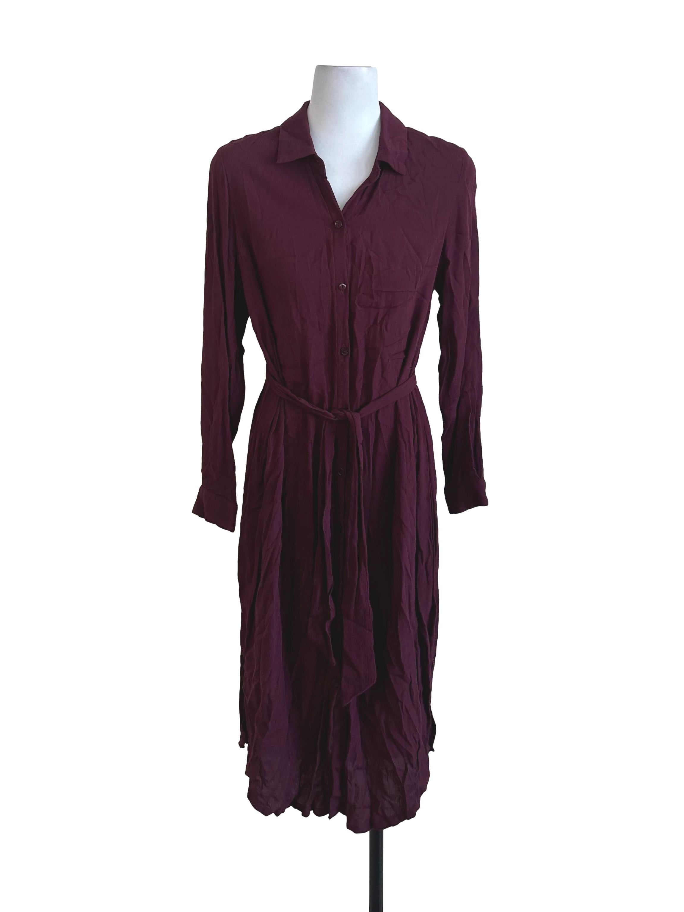 Plum Purple Plain Shirt Dress