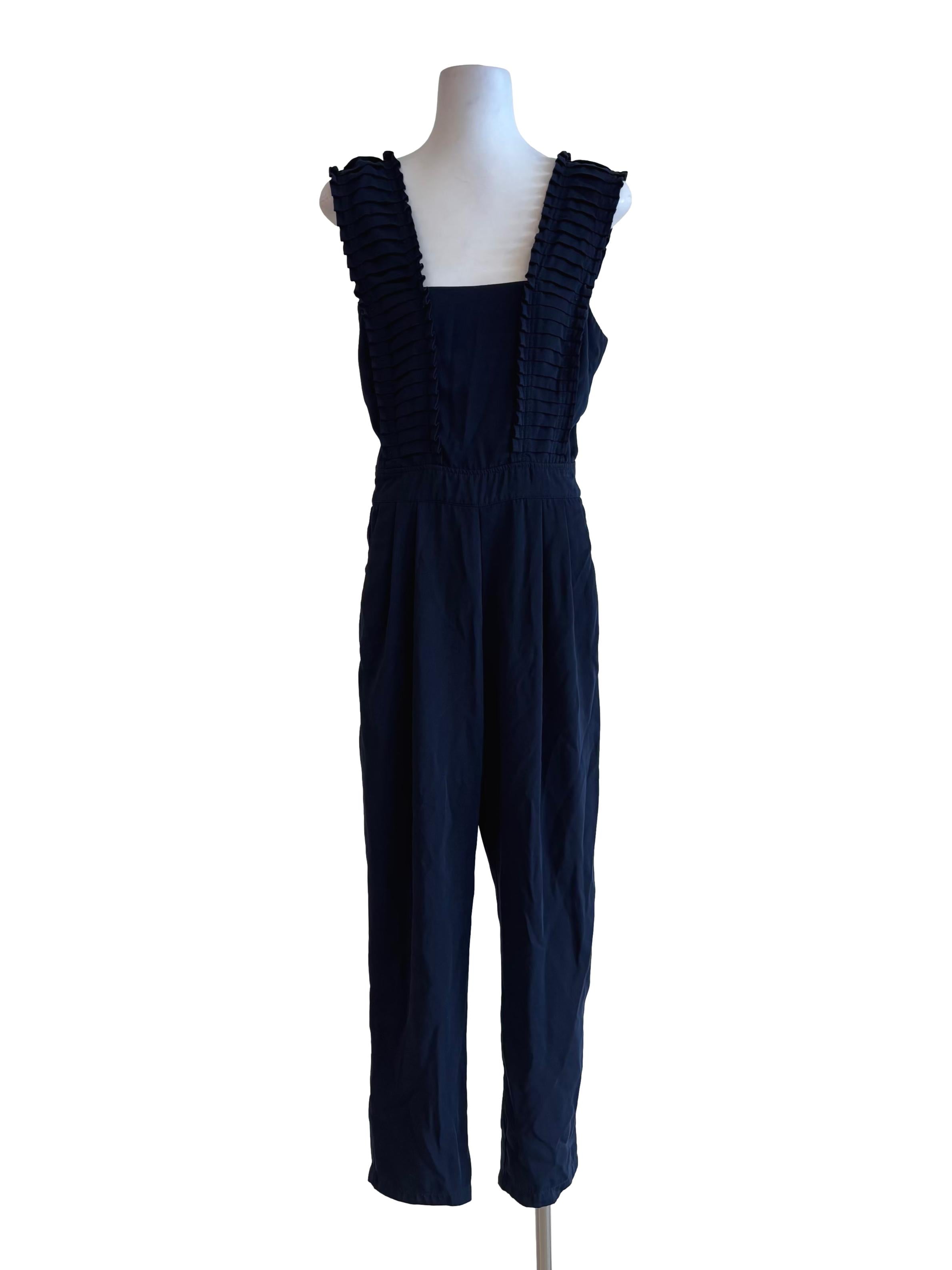 Navy Blue Sleeveless Slim Fit Jumpsuit
