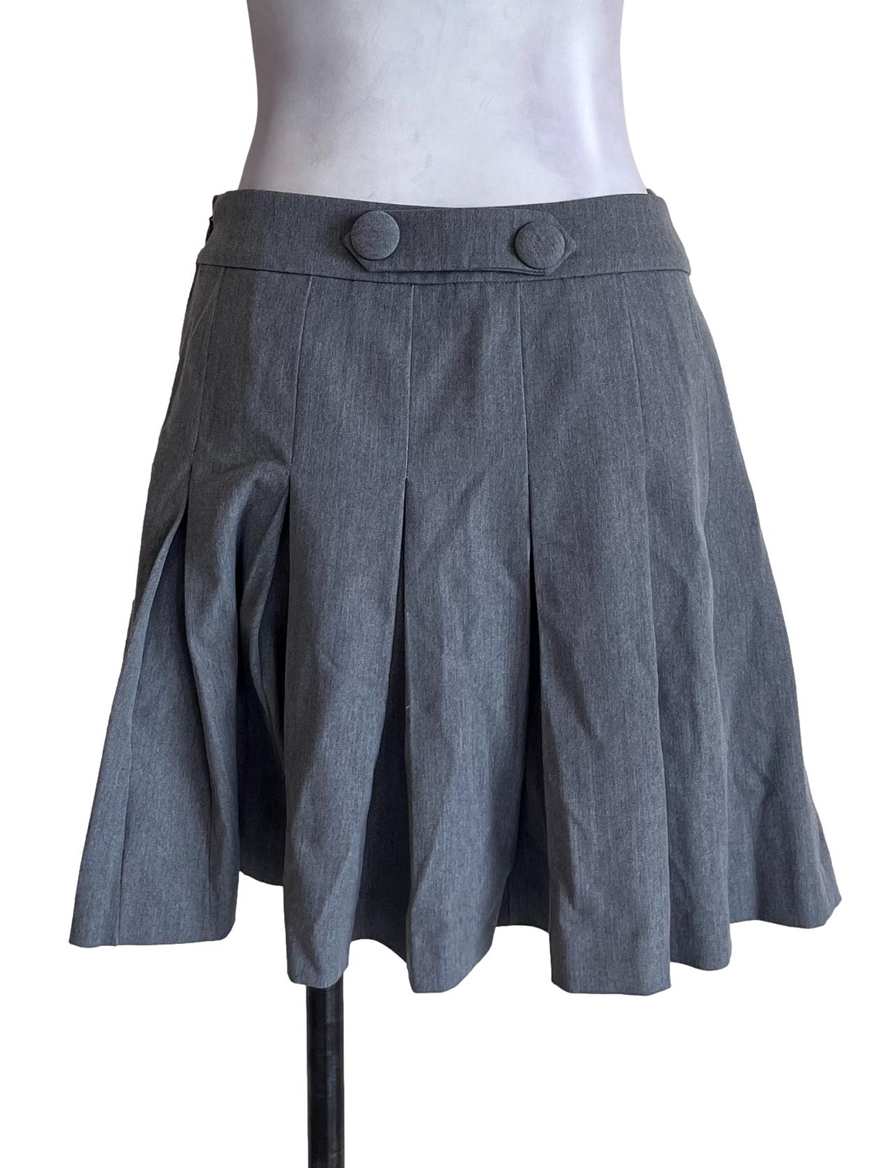 Grey Pleated Skirt