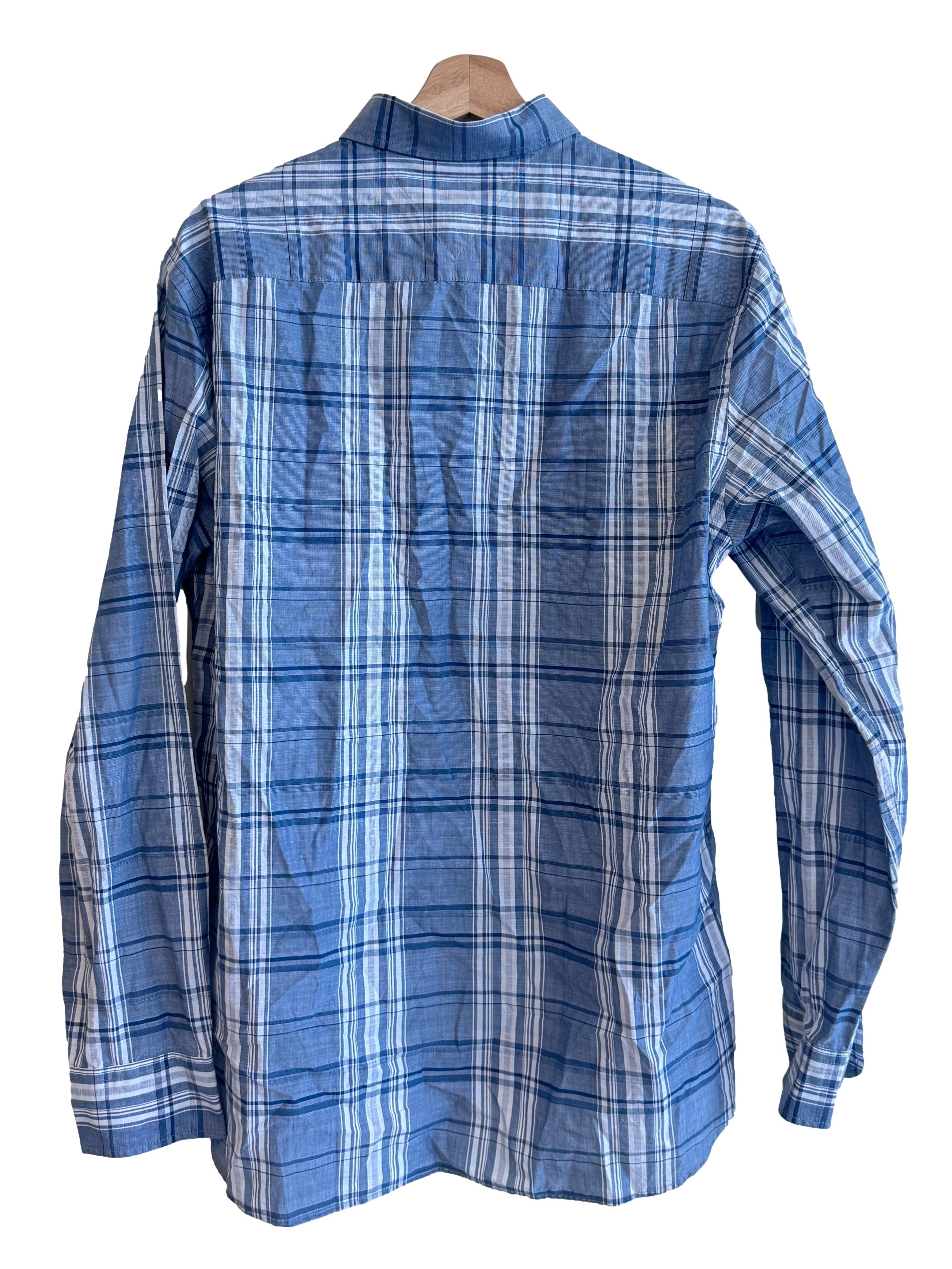 Stone Blue Madras Plaid Shirt