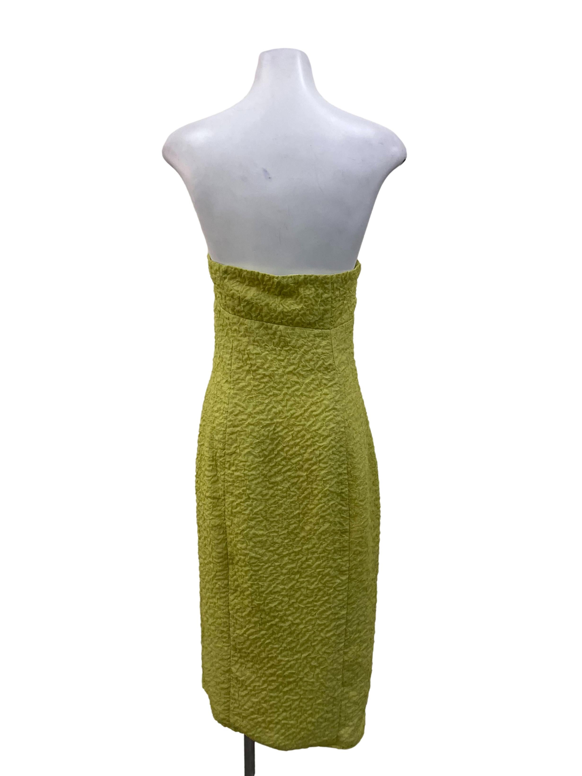 Green Textured Tube Dress