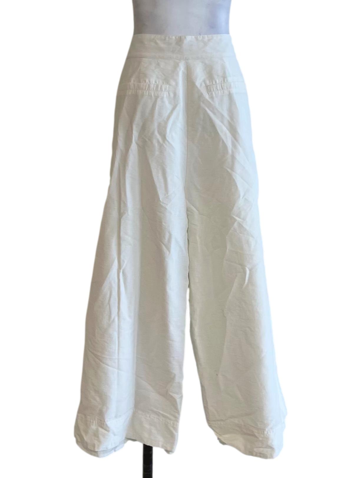 White Plain Wide Pants