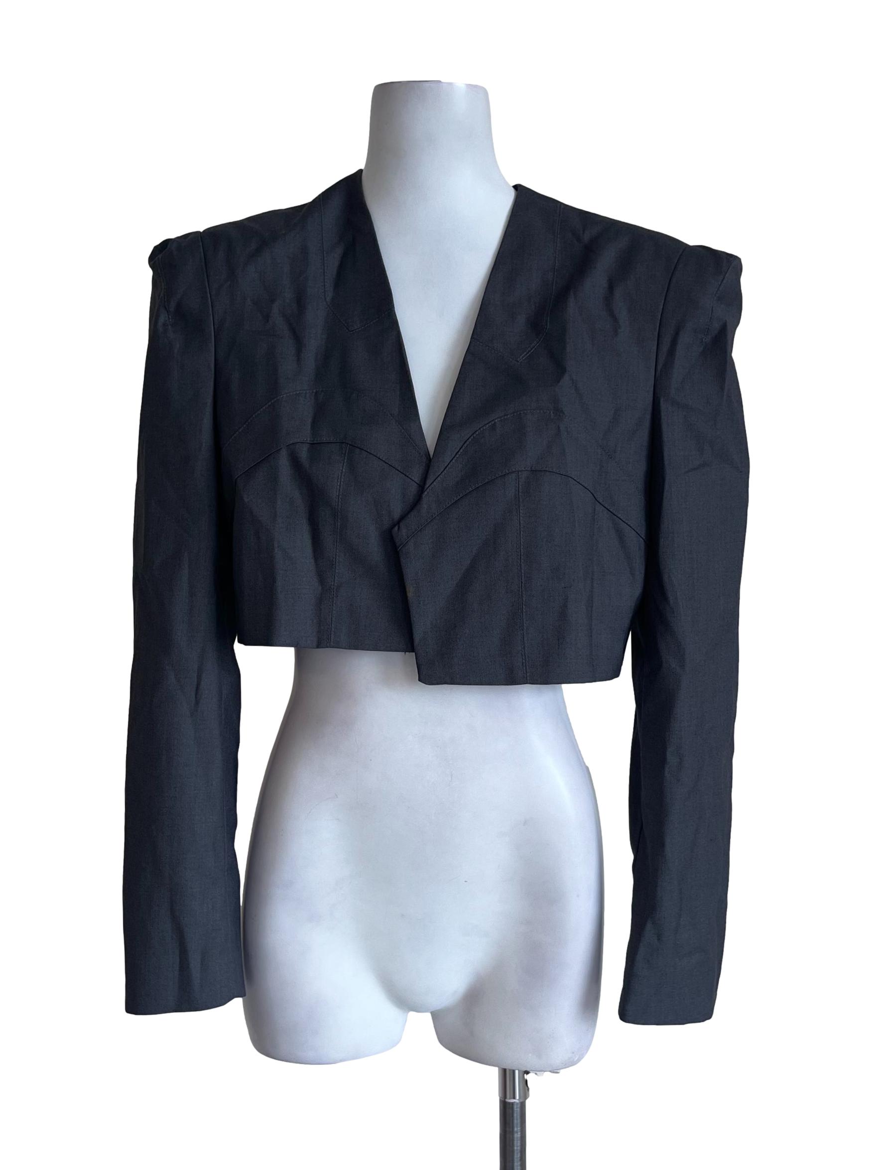 Ash Grey Cropped Blazer