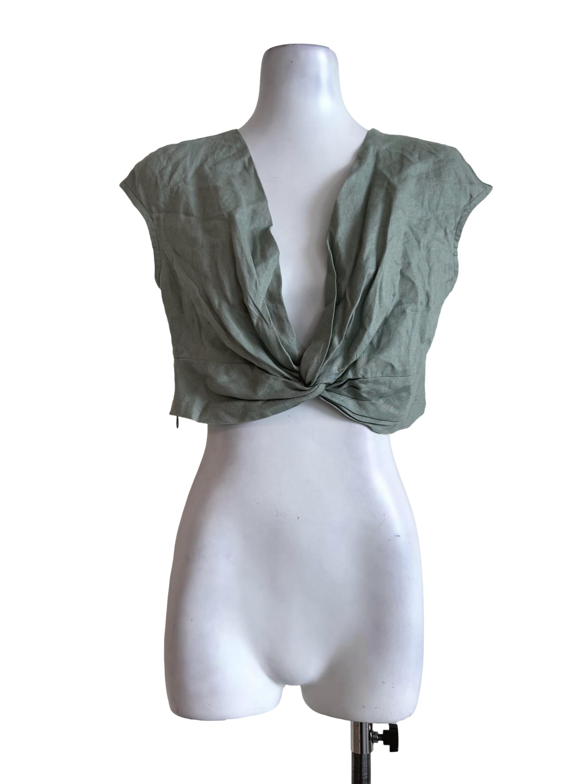 Ocean Foam V Neck Crop Top TEM