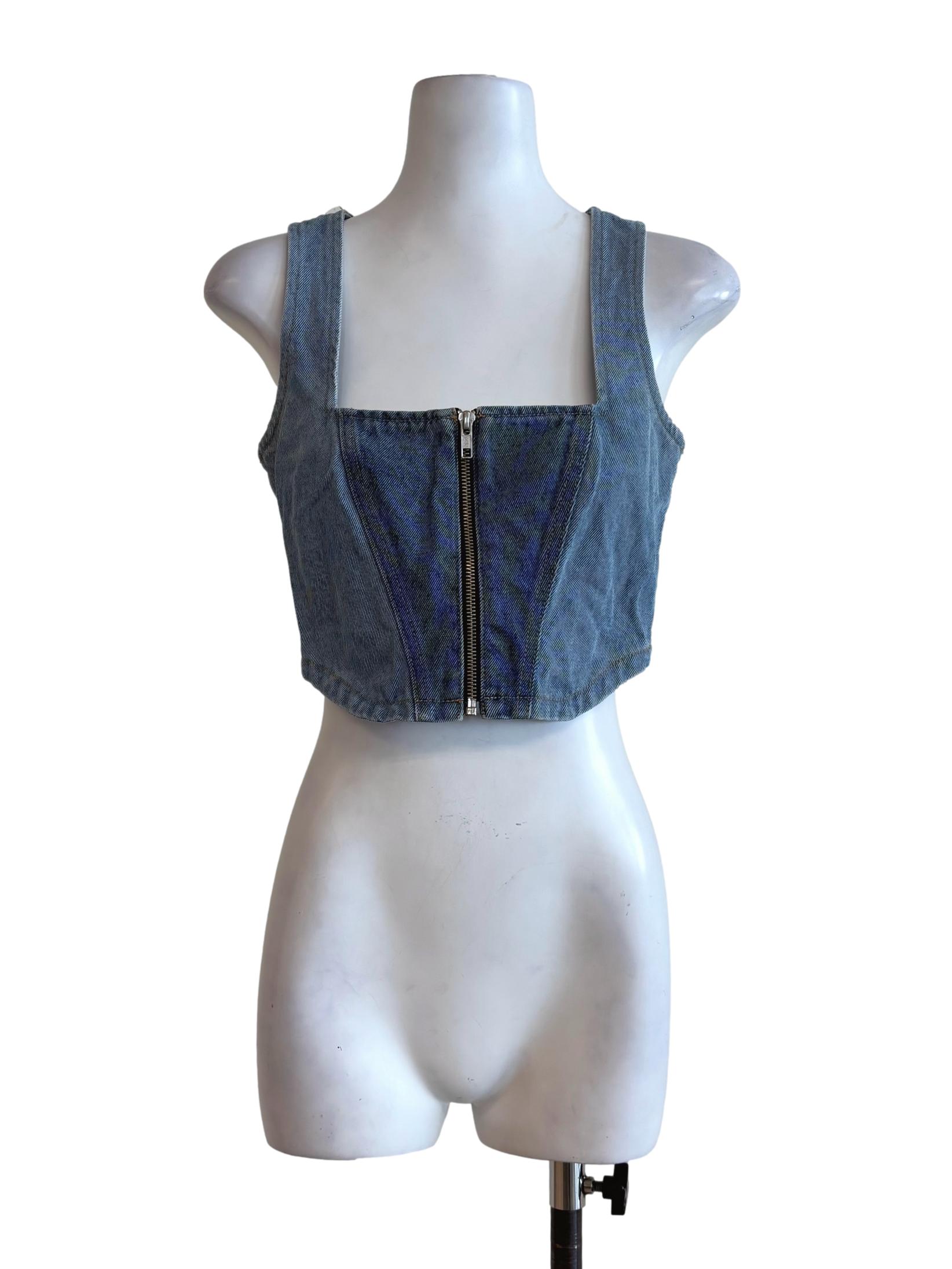 Light Denim Sleeveless Top