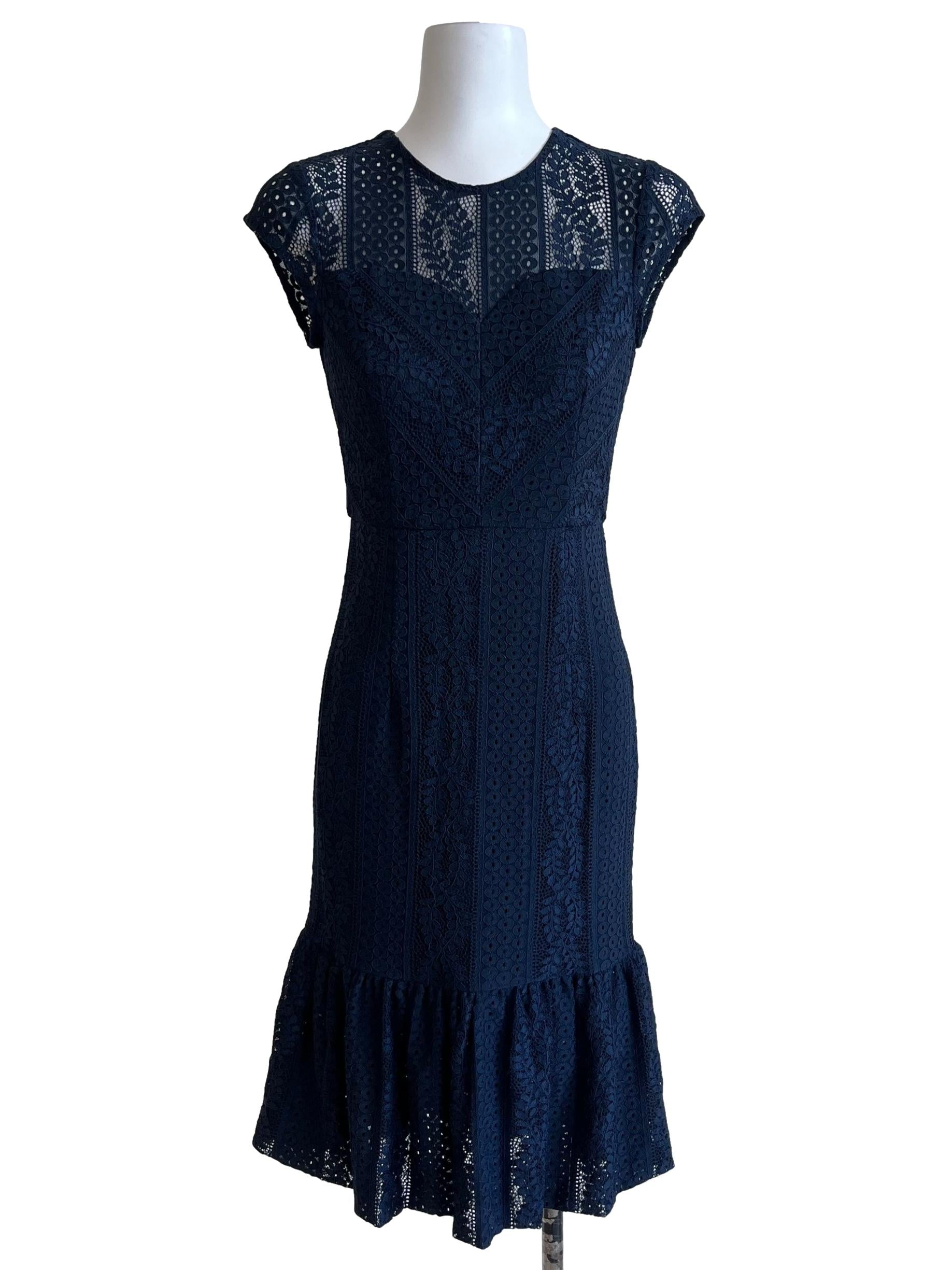 Berry Blue Empire Lace Dress