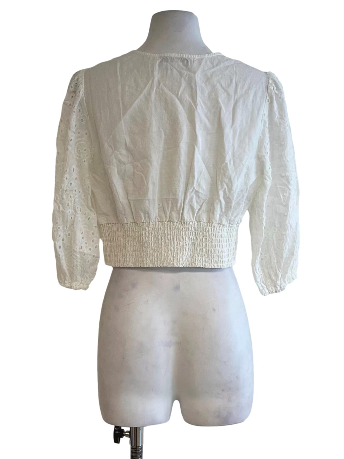 White V-Neckline Blouse