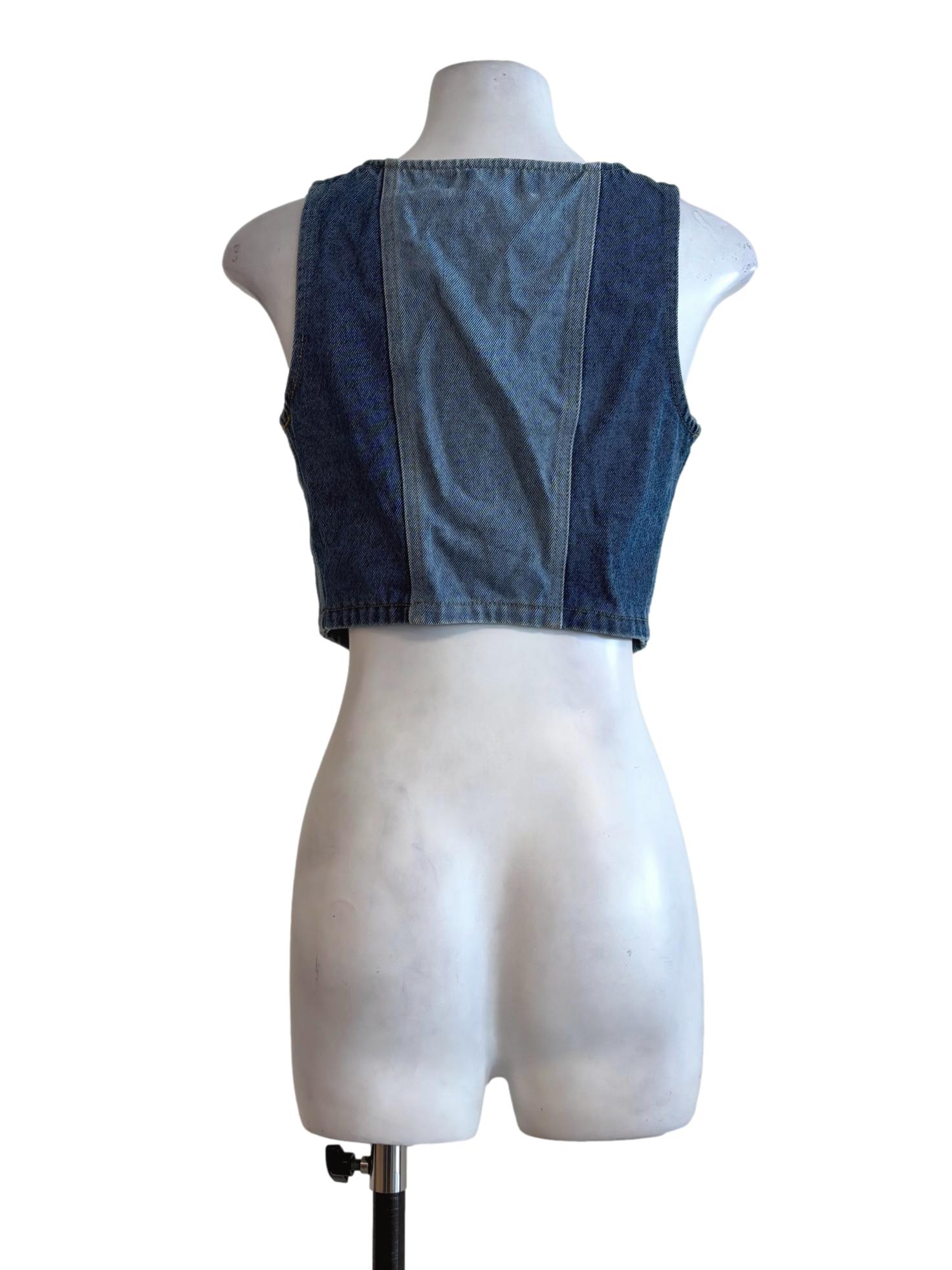 Light Denim Sleeveless Top