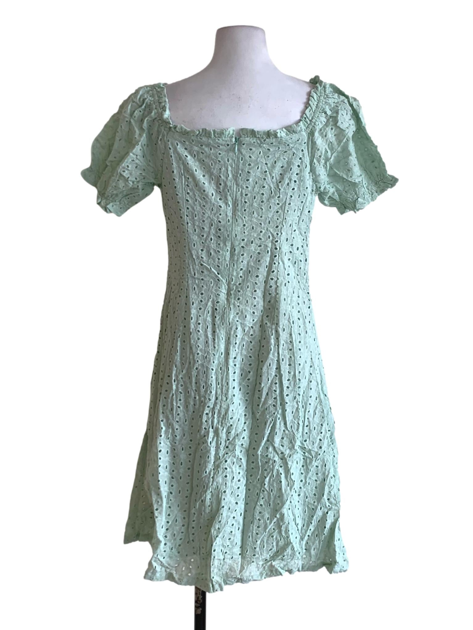 Mint Broderie Anglaise Empire Dress
