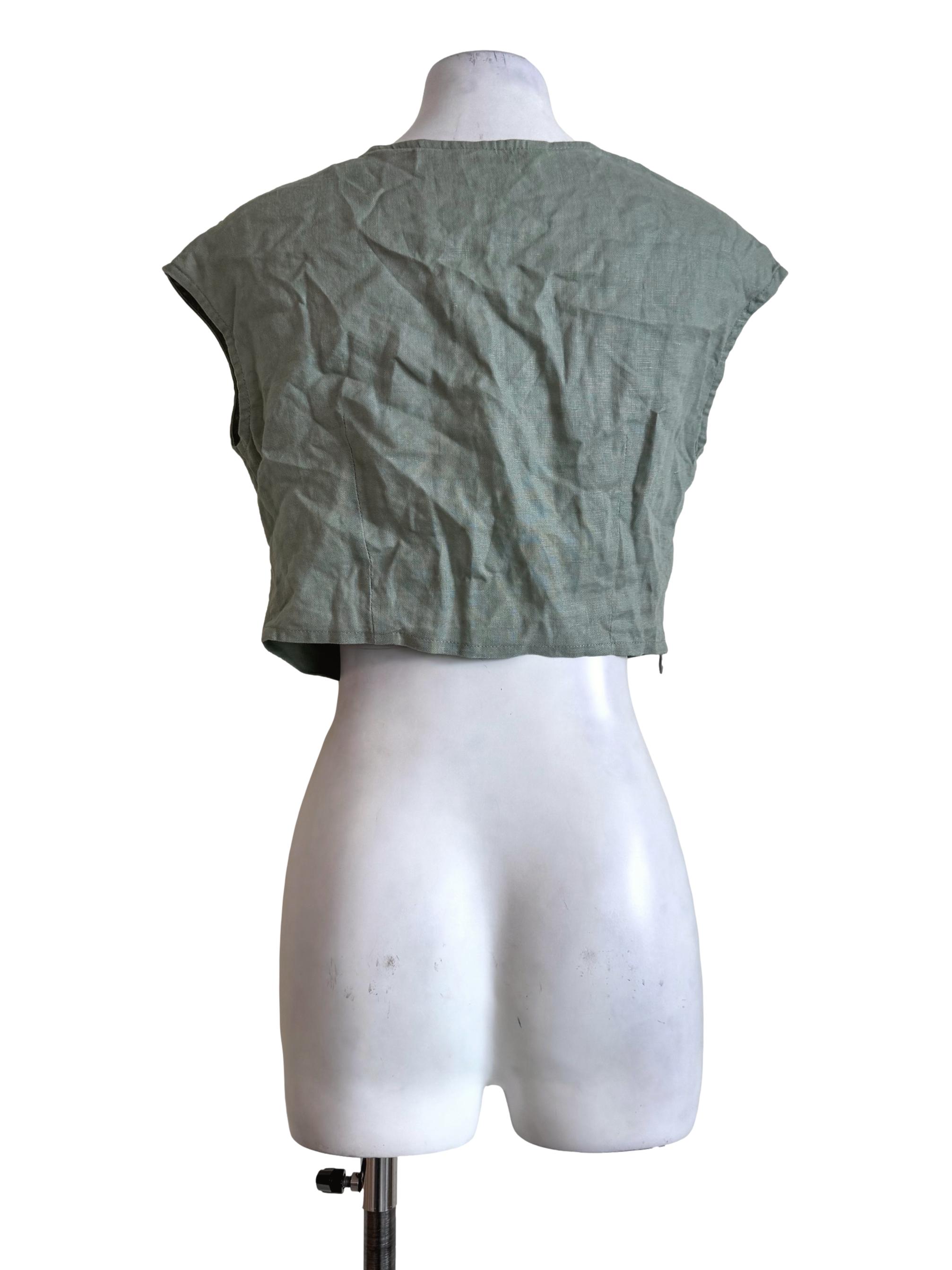 Ocean Foam V Neck Crop Top TEM