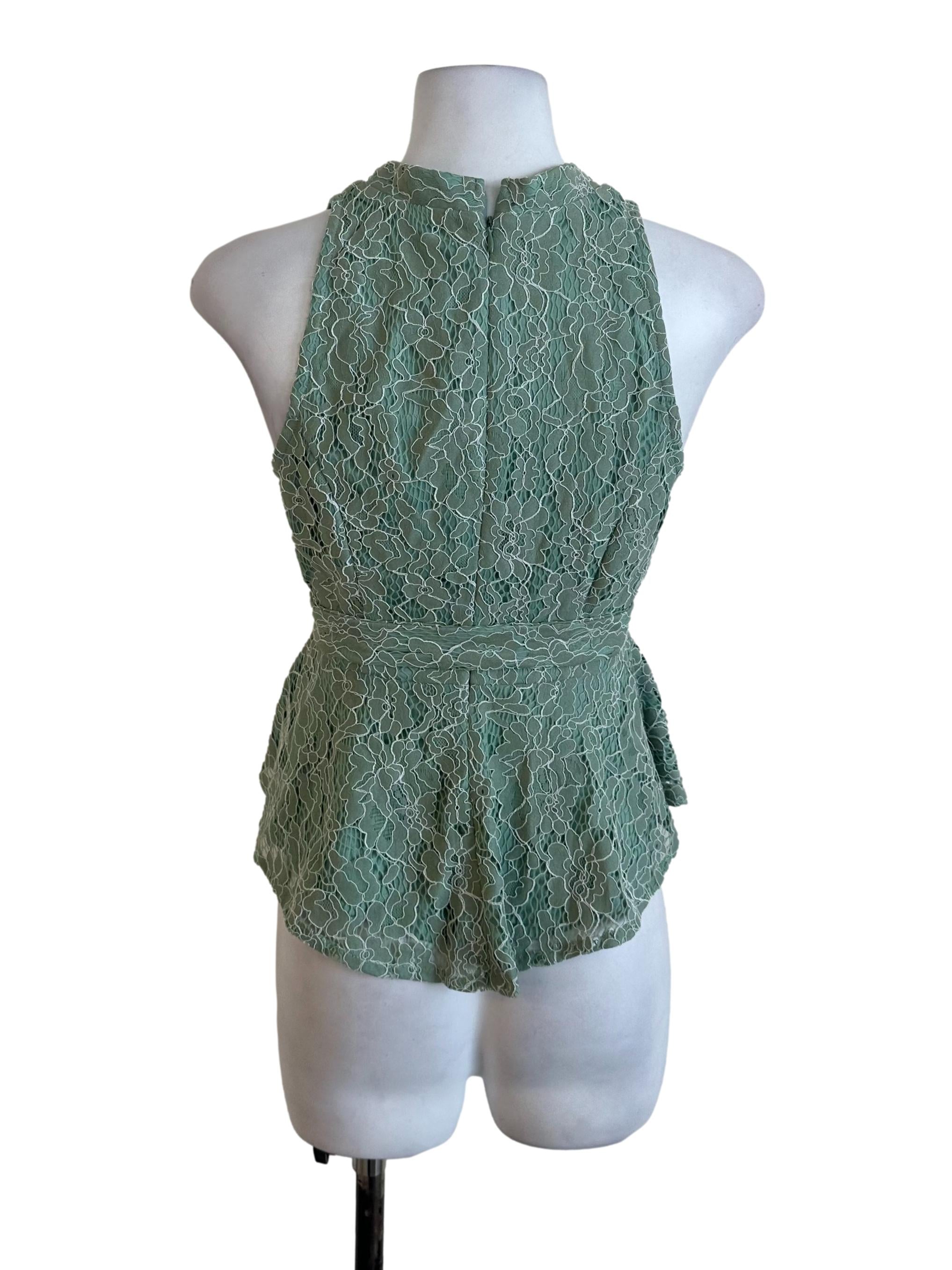 Sage Green Lace Strap Top