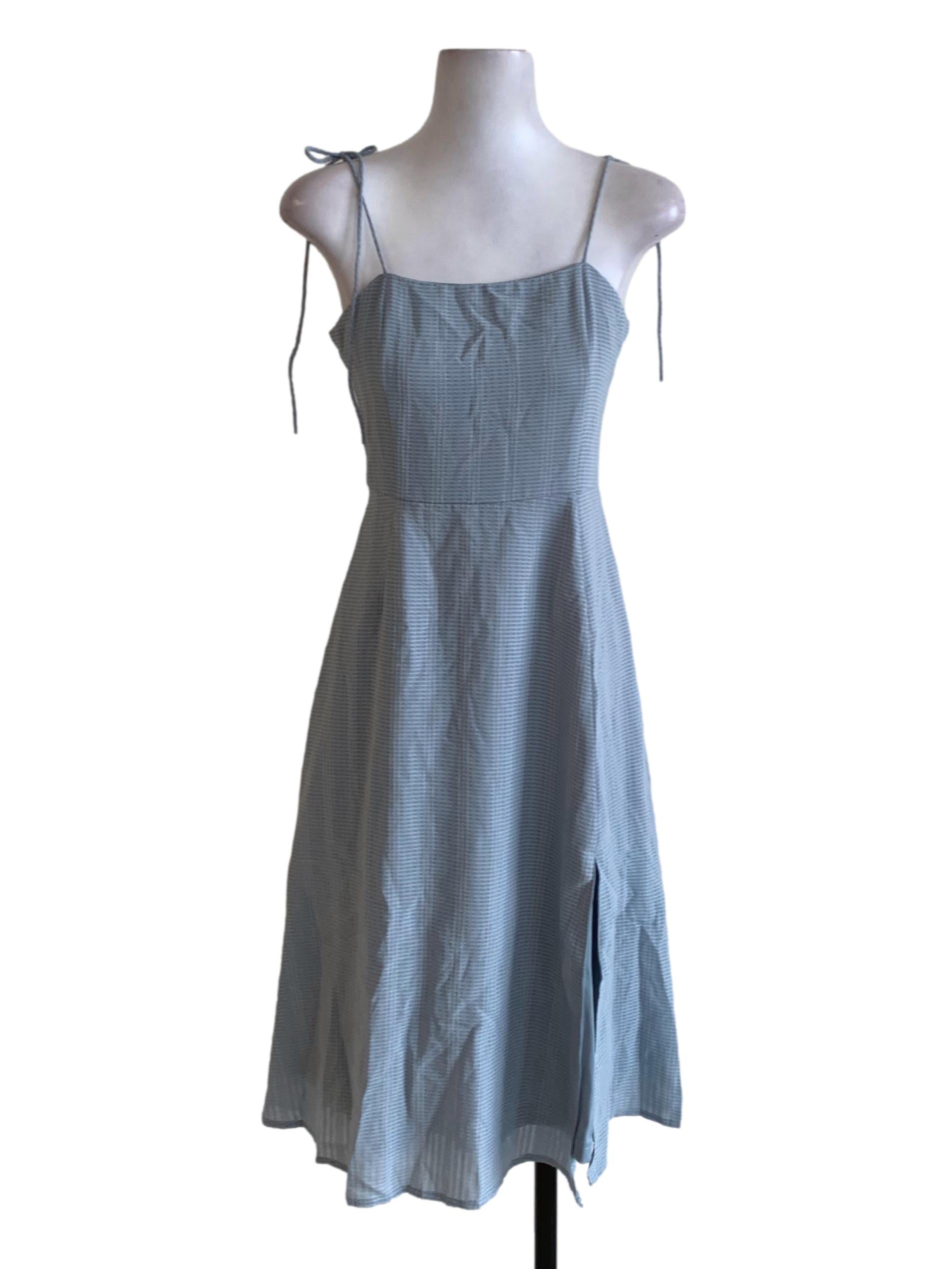 Sky Blue Tattersall A-Line Dress