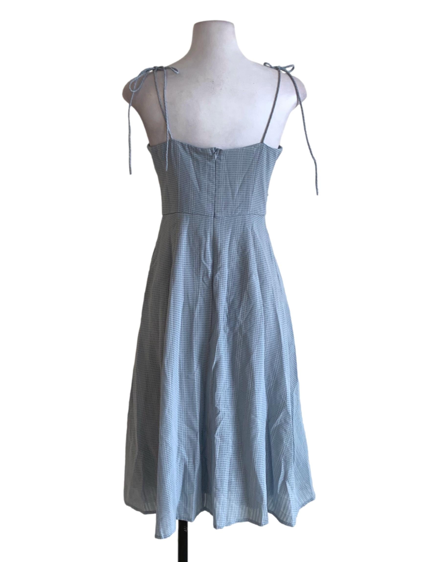 Sky Blue Tattersall A-Line Dress