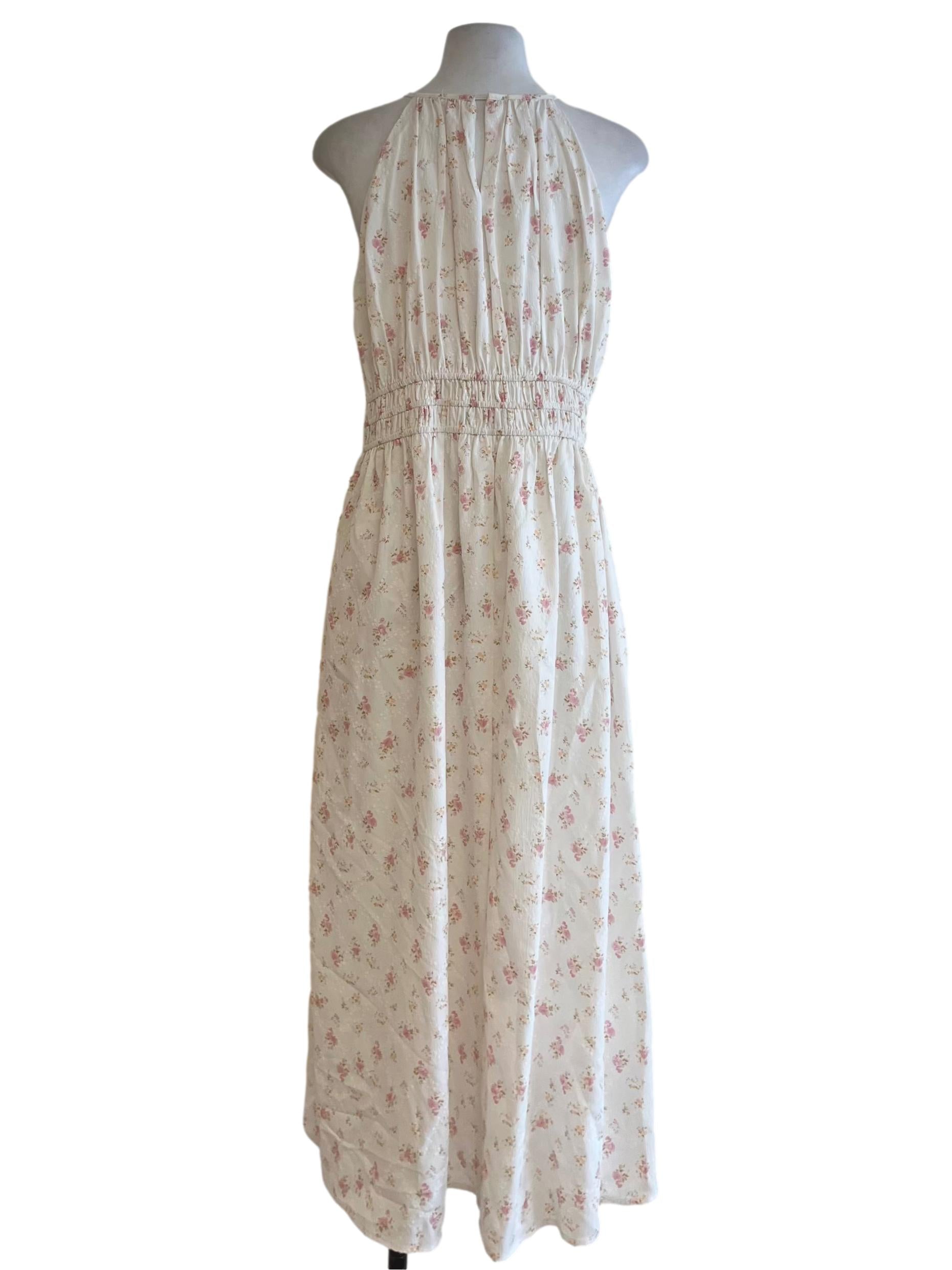 White Floral A-Line Dress