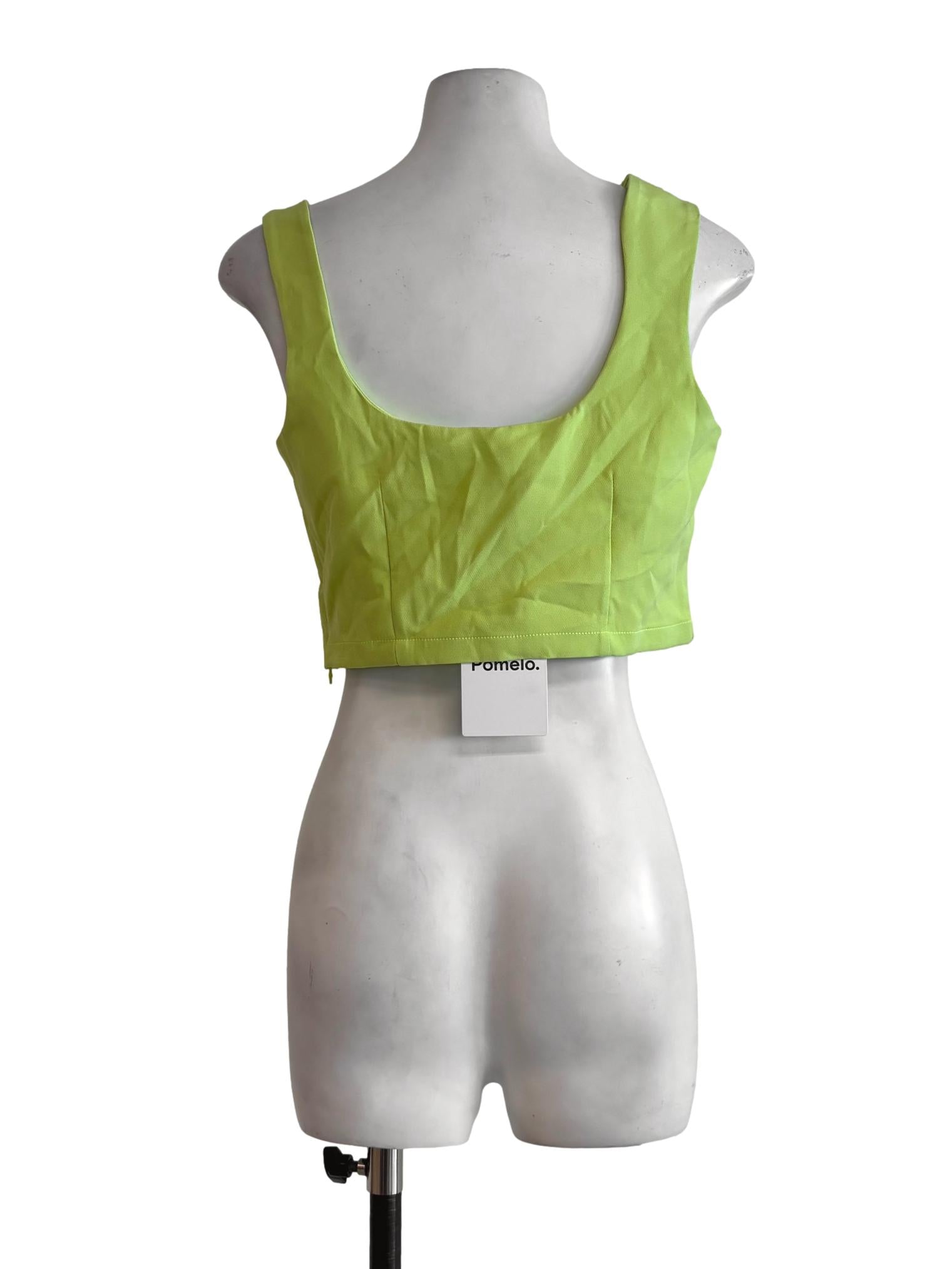 Chartreuse Green Asymmetrical Top