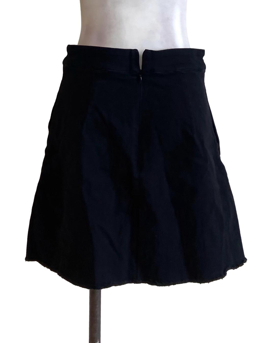 Black Twill Mini Jeans Skirt