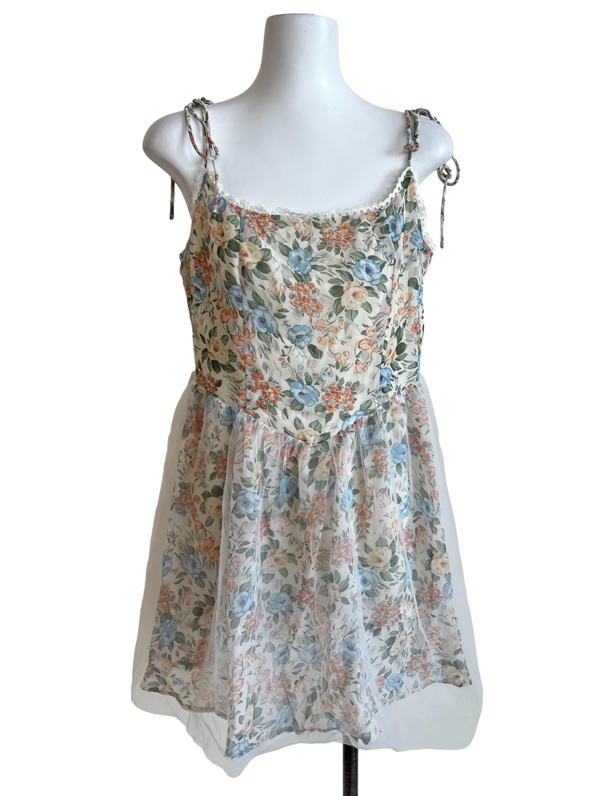 Ivory White Floral Sun Dress