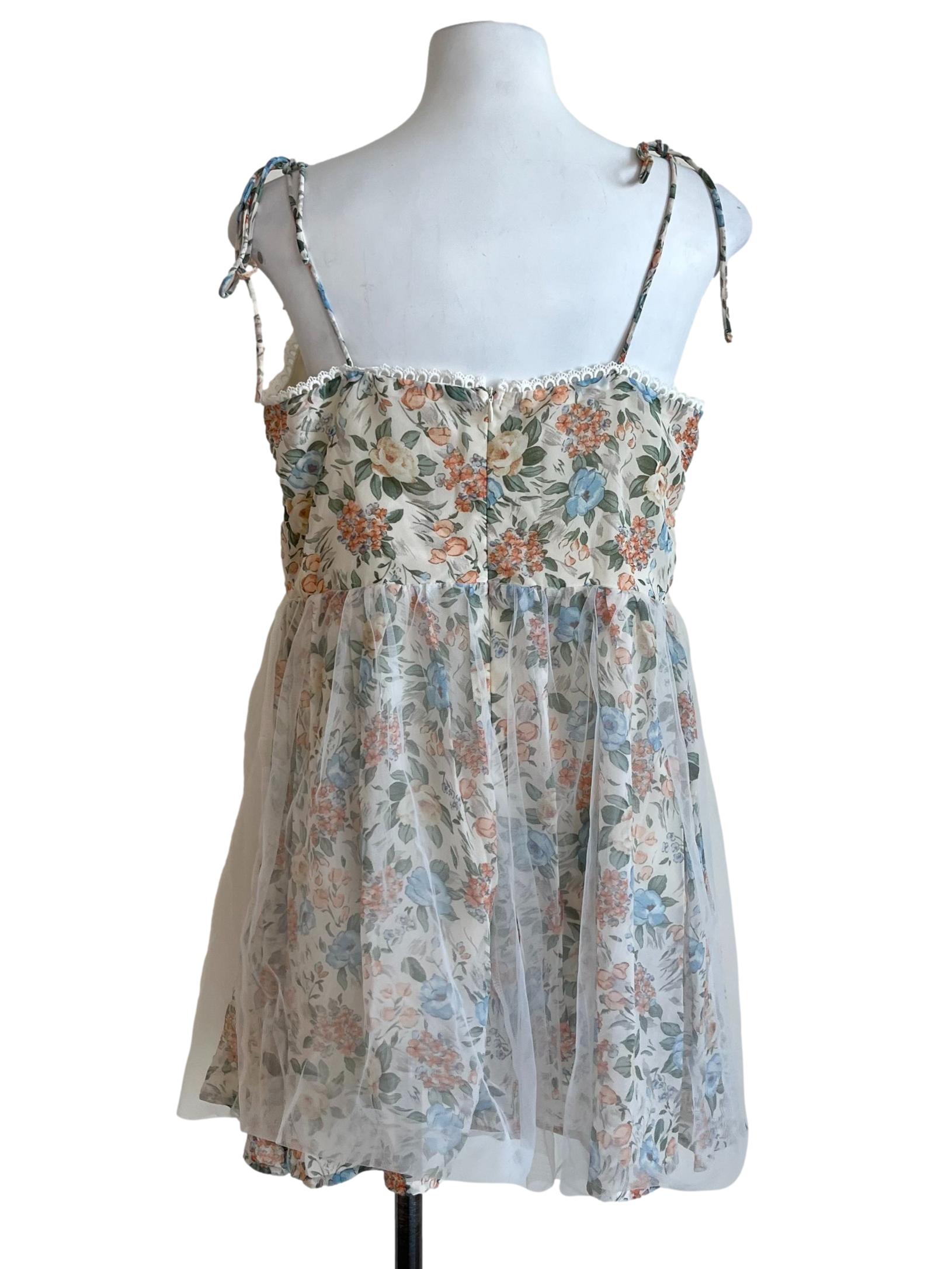 Ivory White Floral Sun Dress