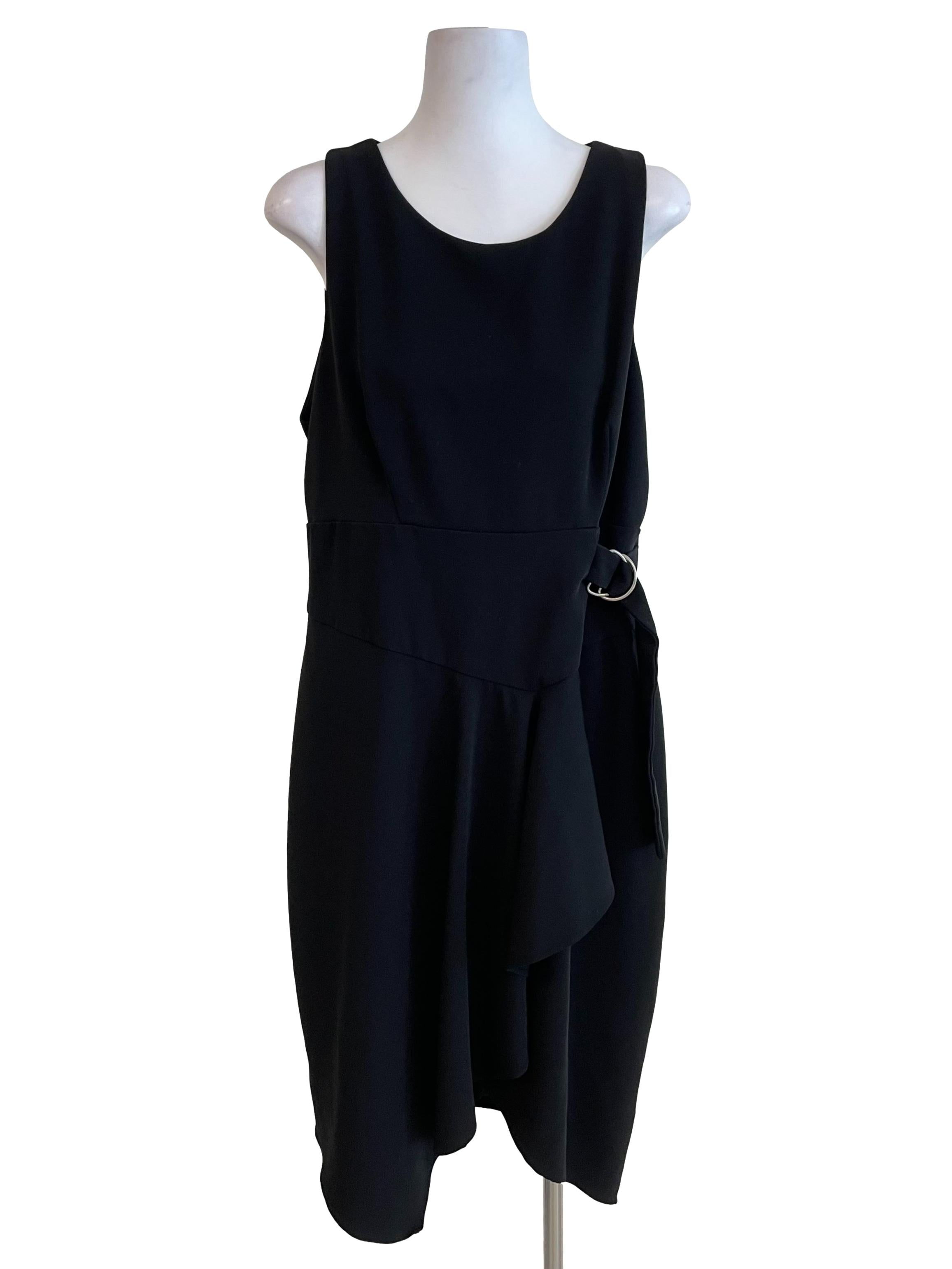 Black Buckled Overlay Dress