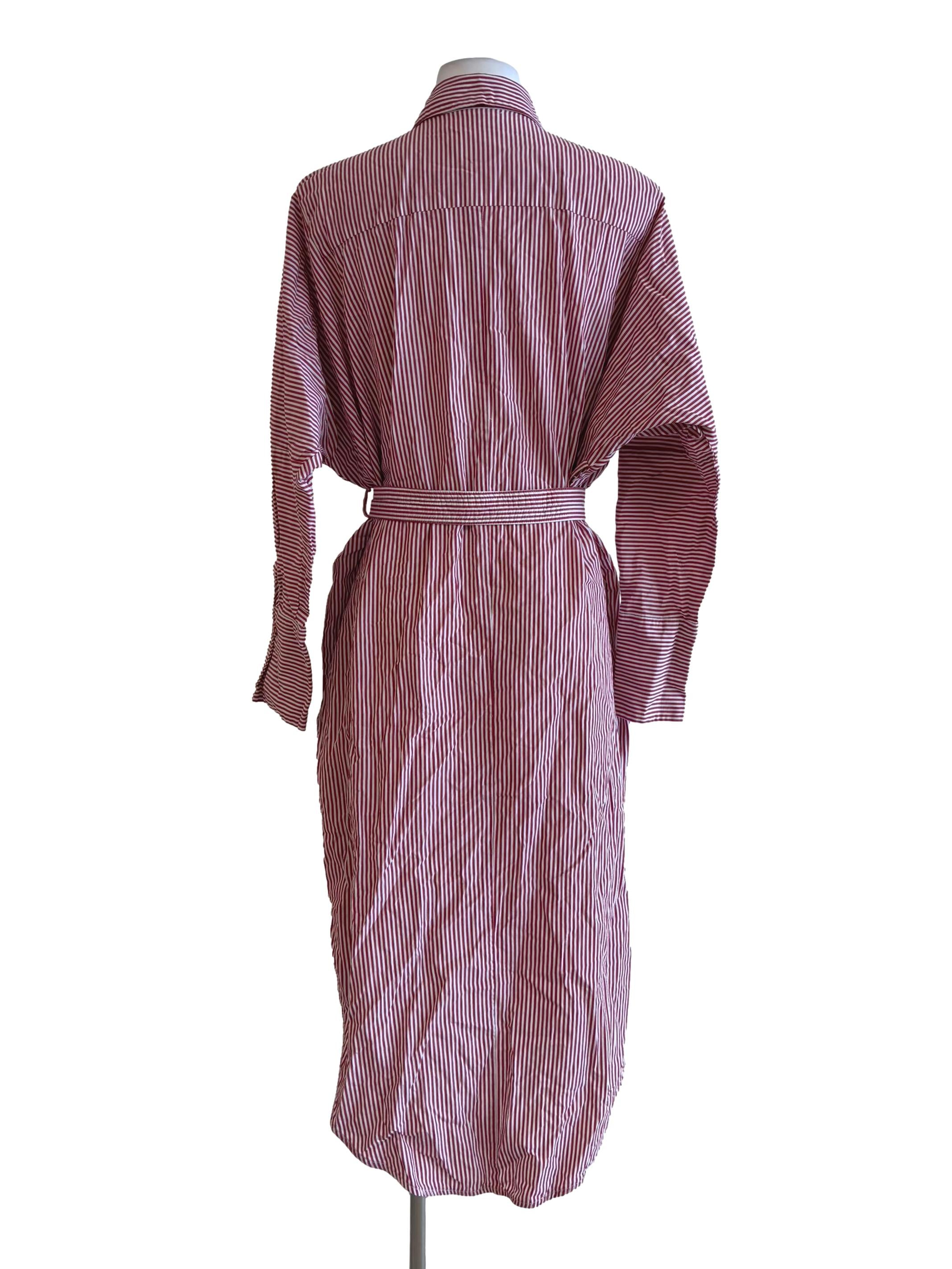 Candy Red And White Stripe Shirt Dress