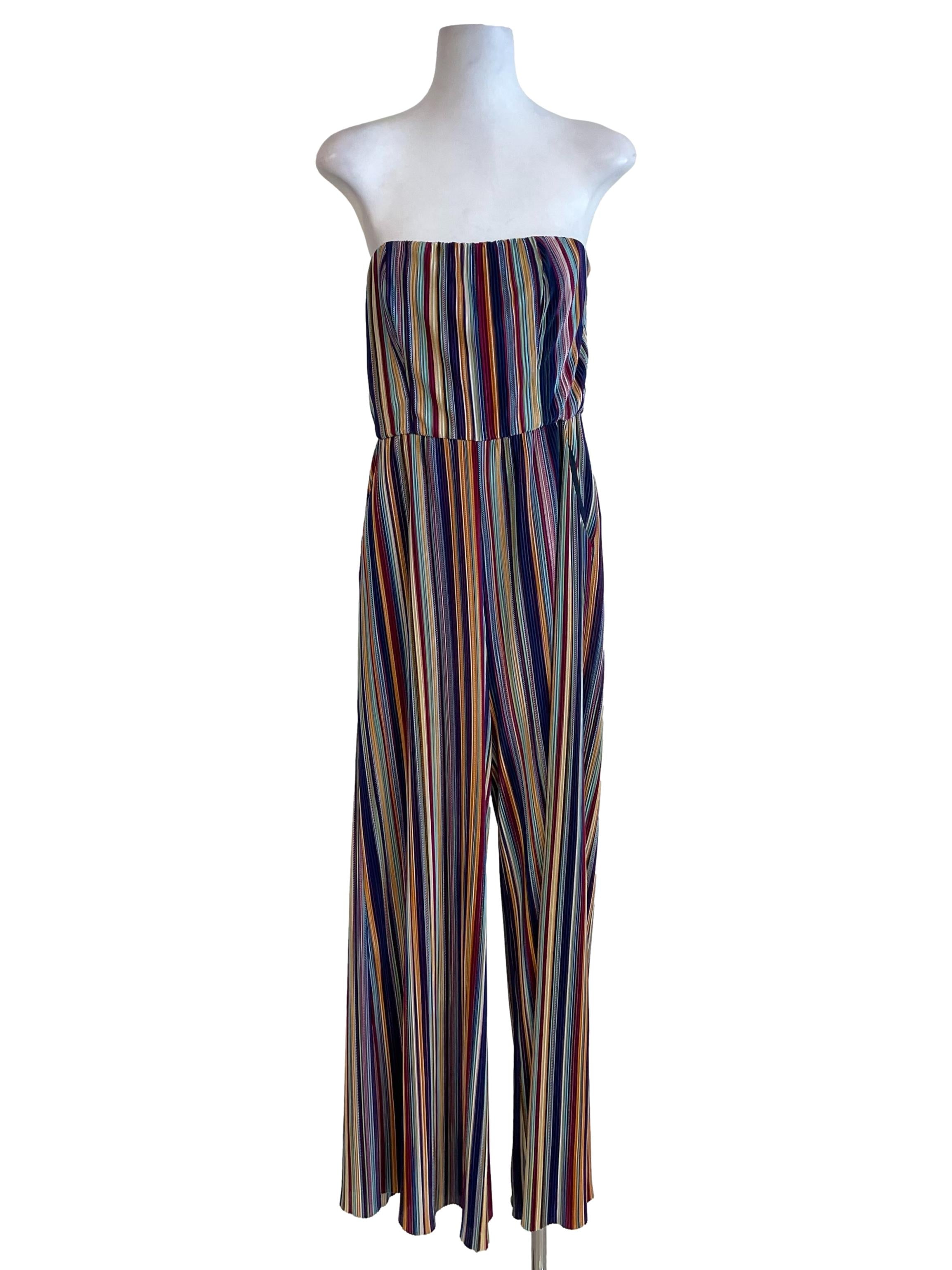 Multicolor Strapless Jumpsuit