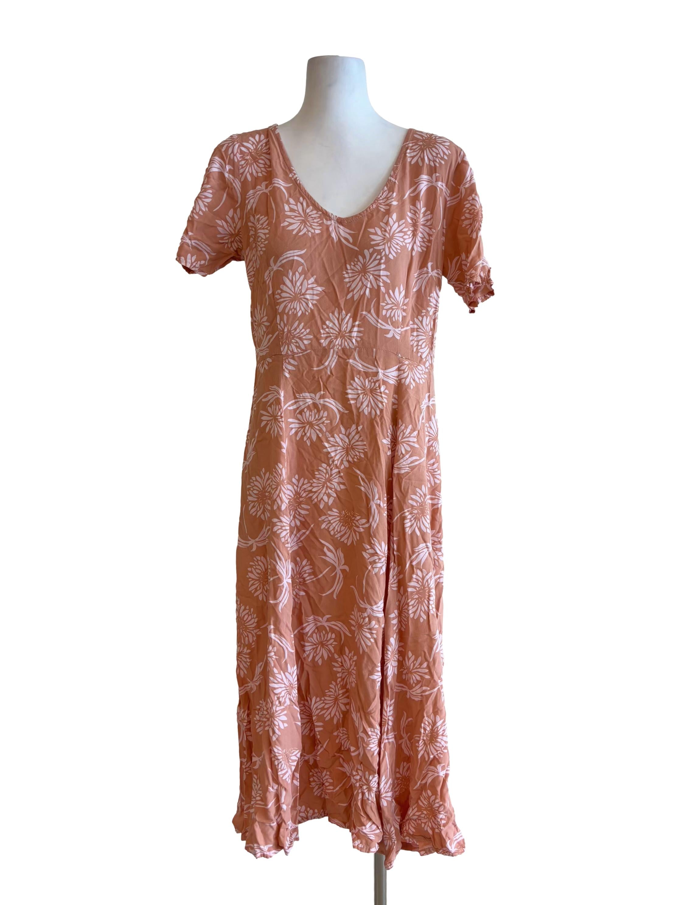 Peach Pink Scoop Neck Slip Dress