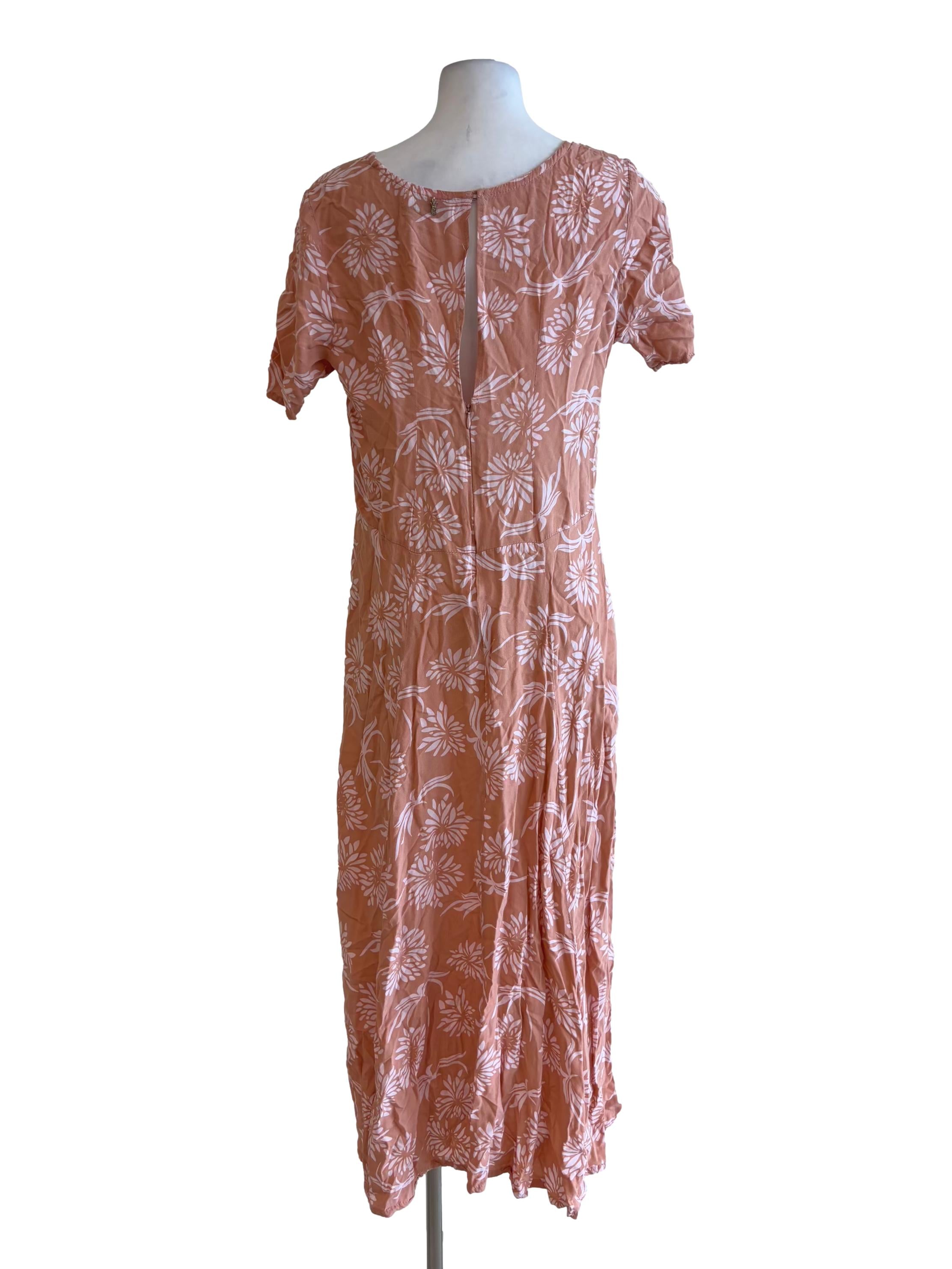 Peach Pink Scoop Neck Slip Dress