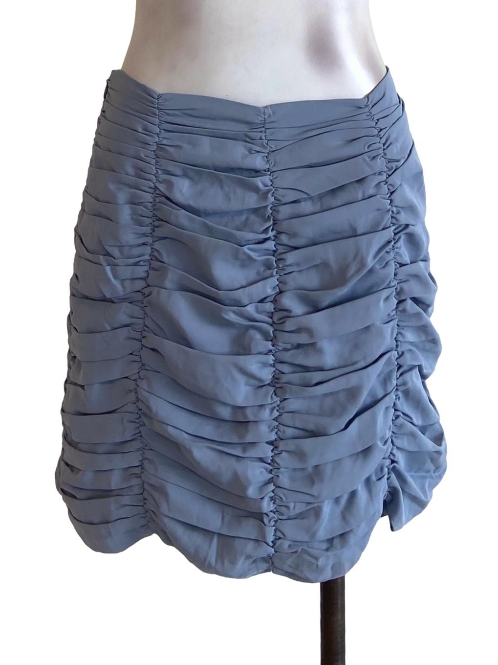 Sky Blue Silk Bubble Skirt