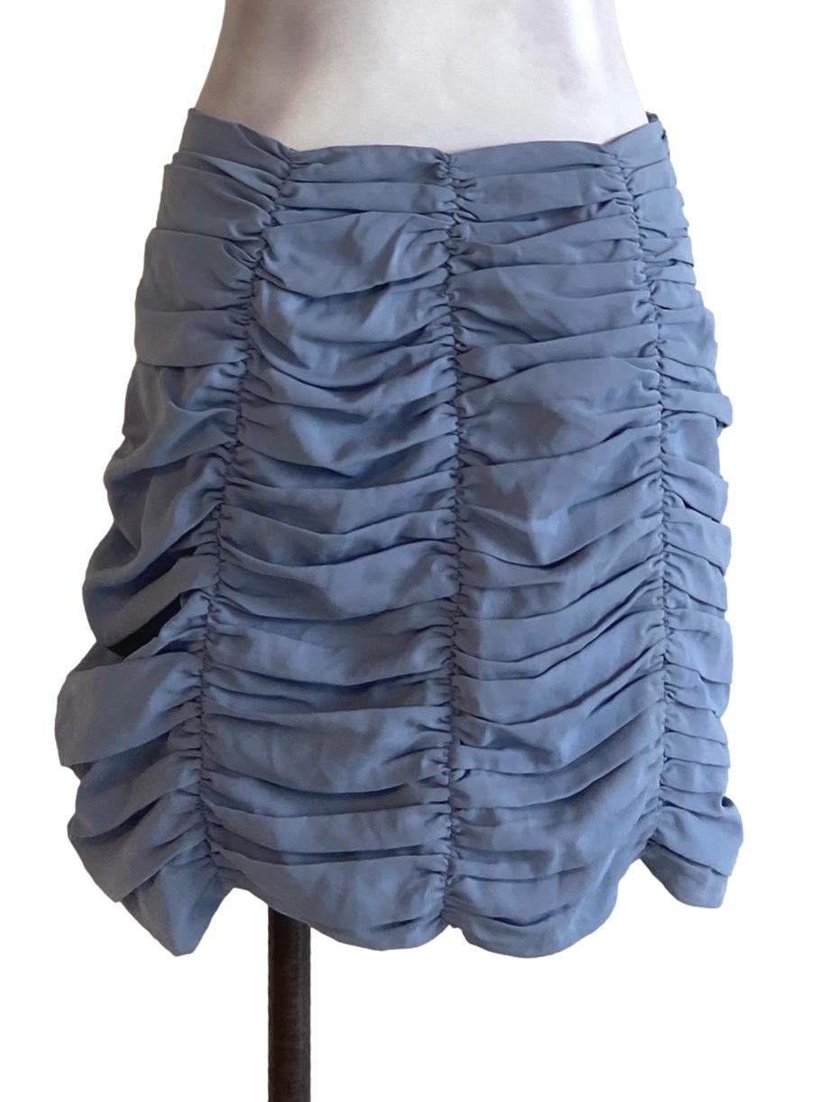 Sky Blue Silk Bubble Skirt
