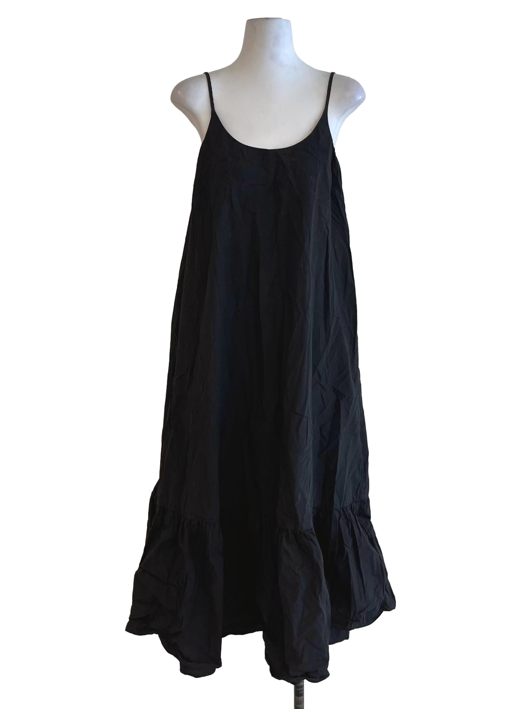 Black Scoop Neckline Peplum Dress