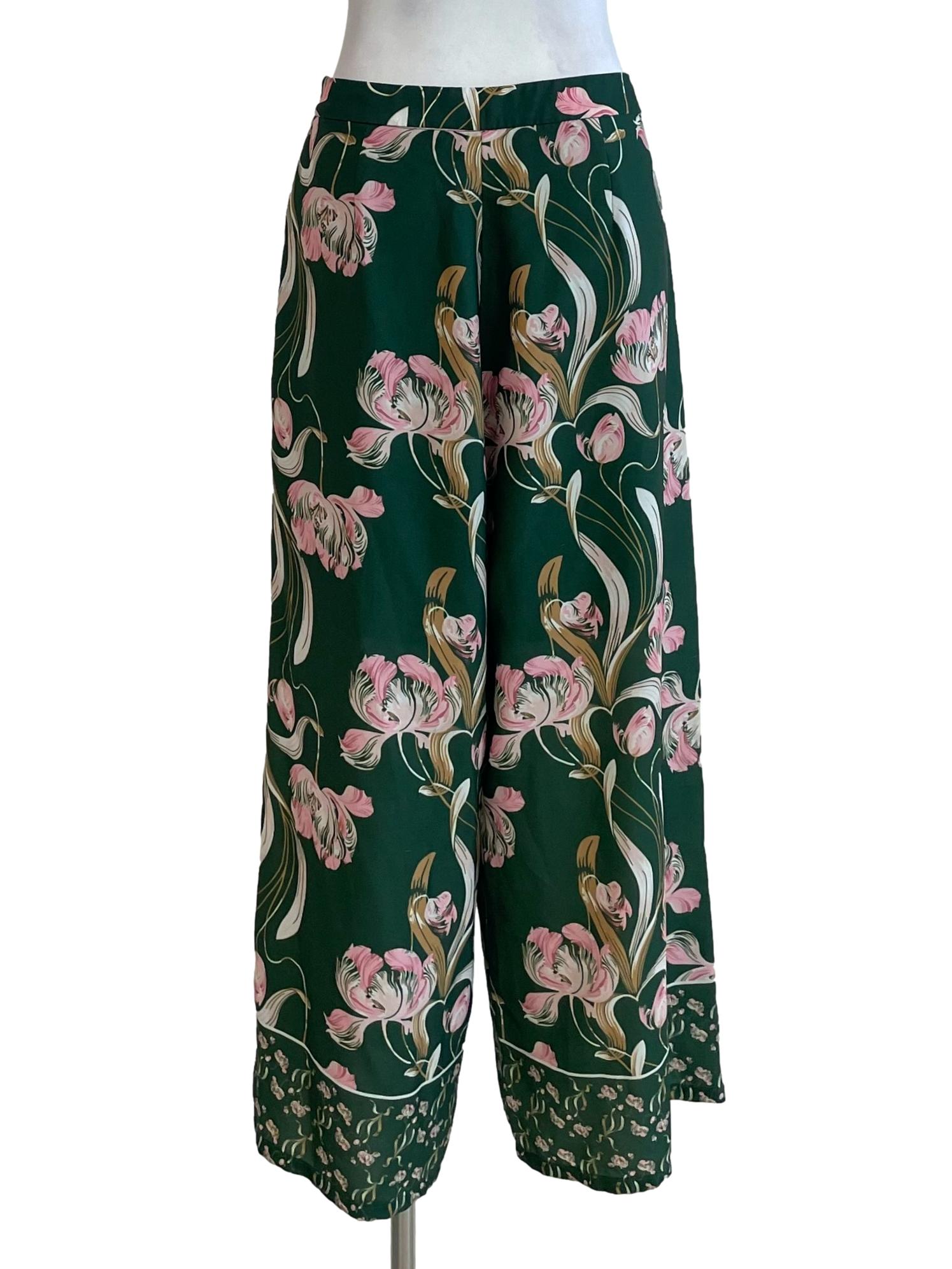 Basil Green Floral Pants