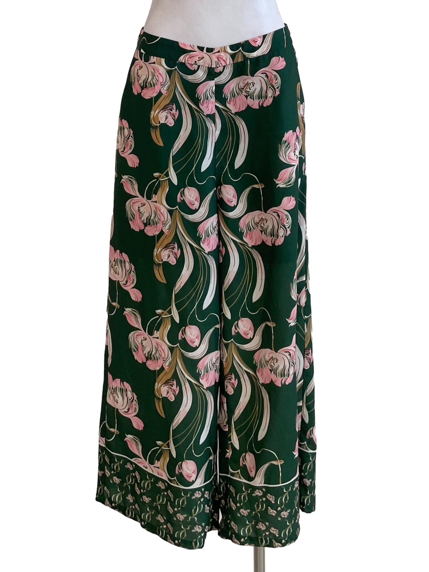 Basil Green Floral Pants