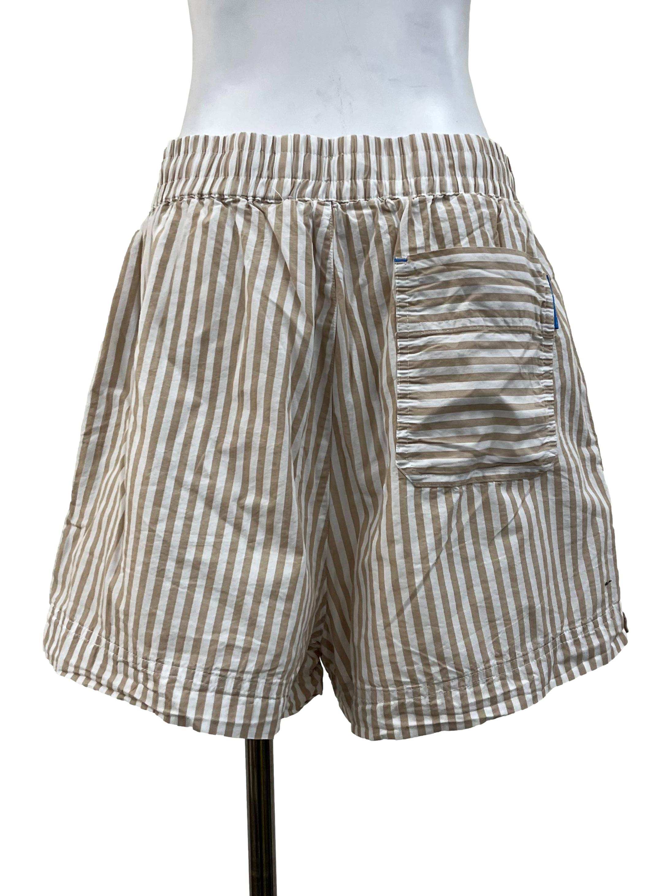 Cream Striped Shorts
