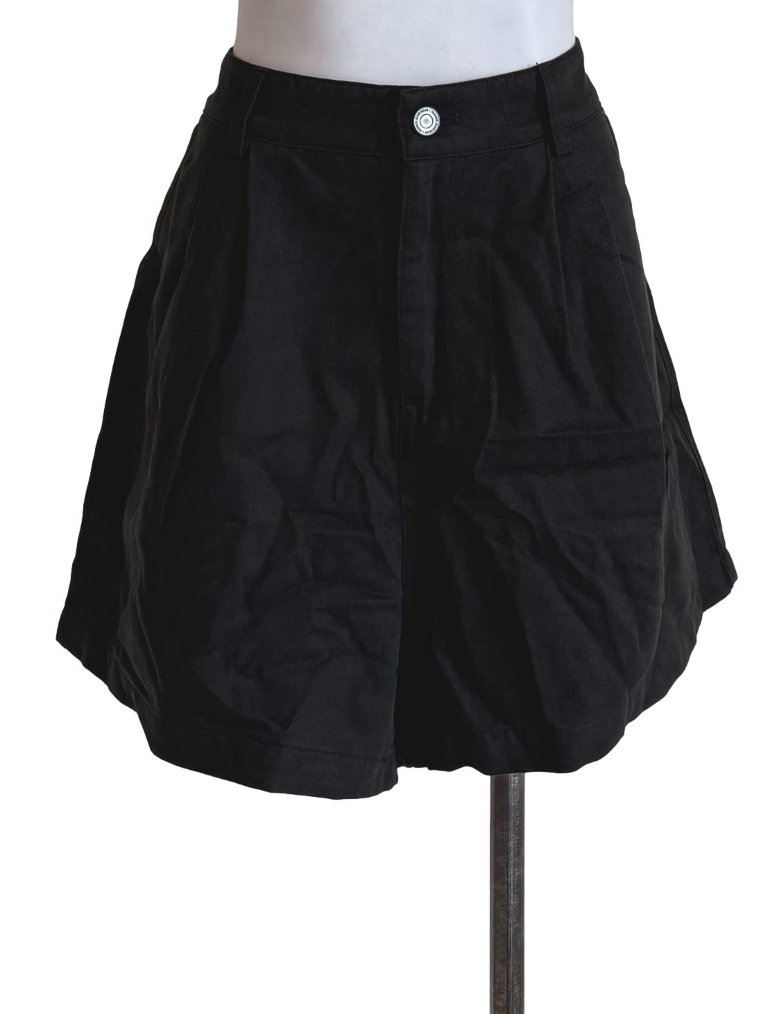 Black Pleated Shorts