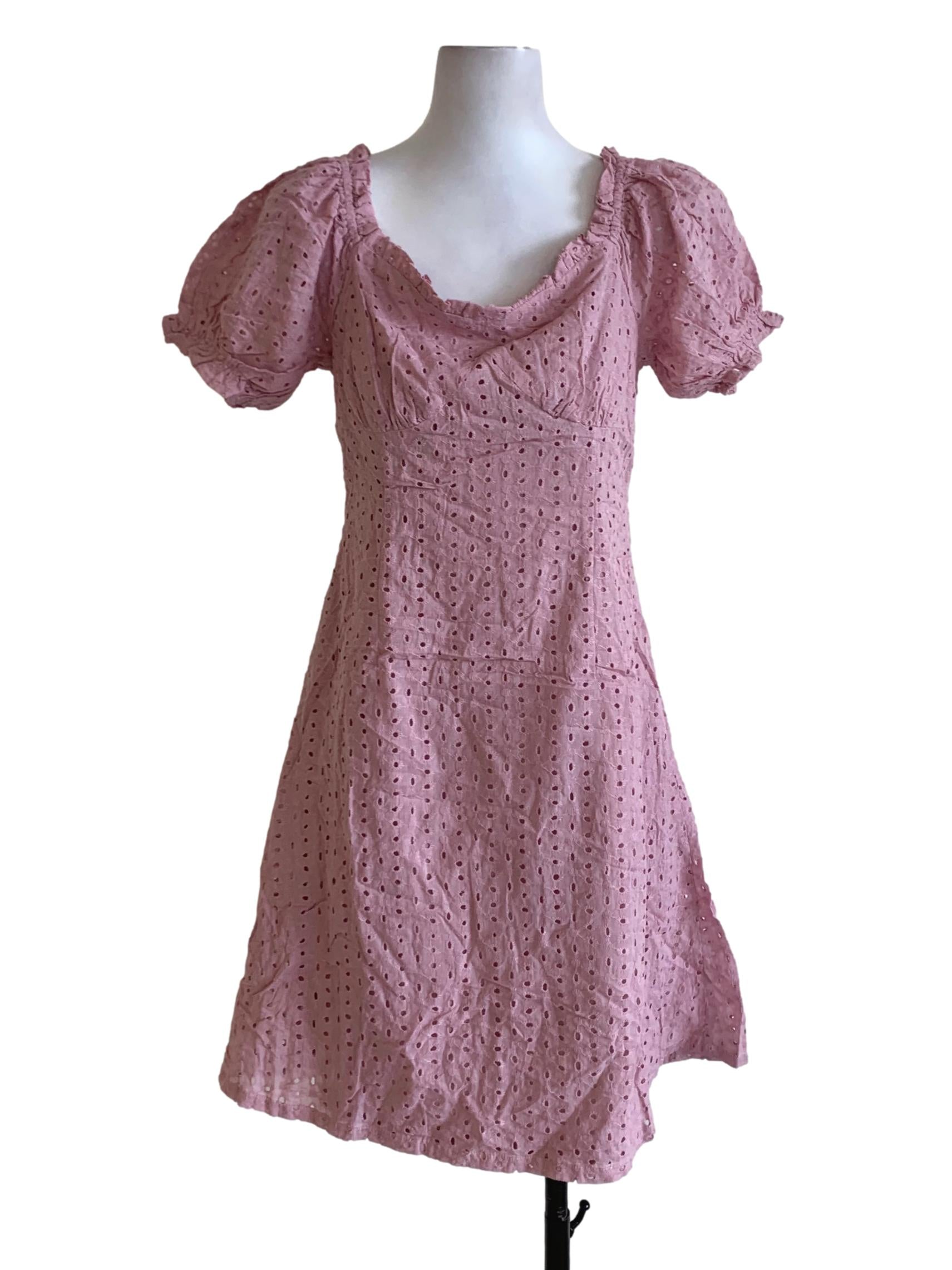 Periwinkle Broderie Anglaise Empire Dress