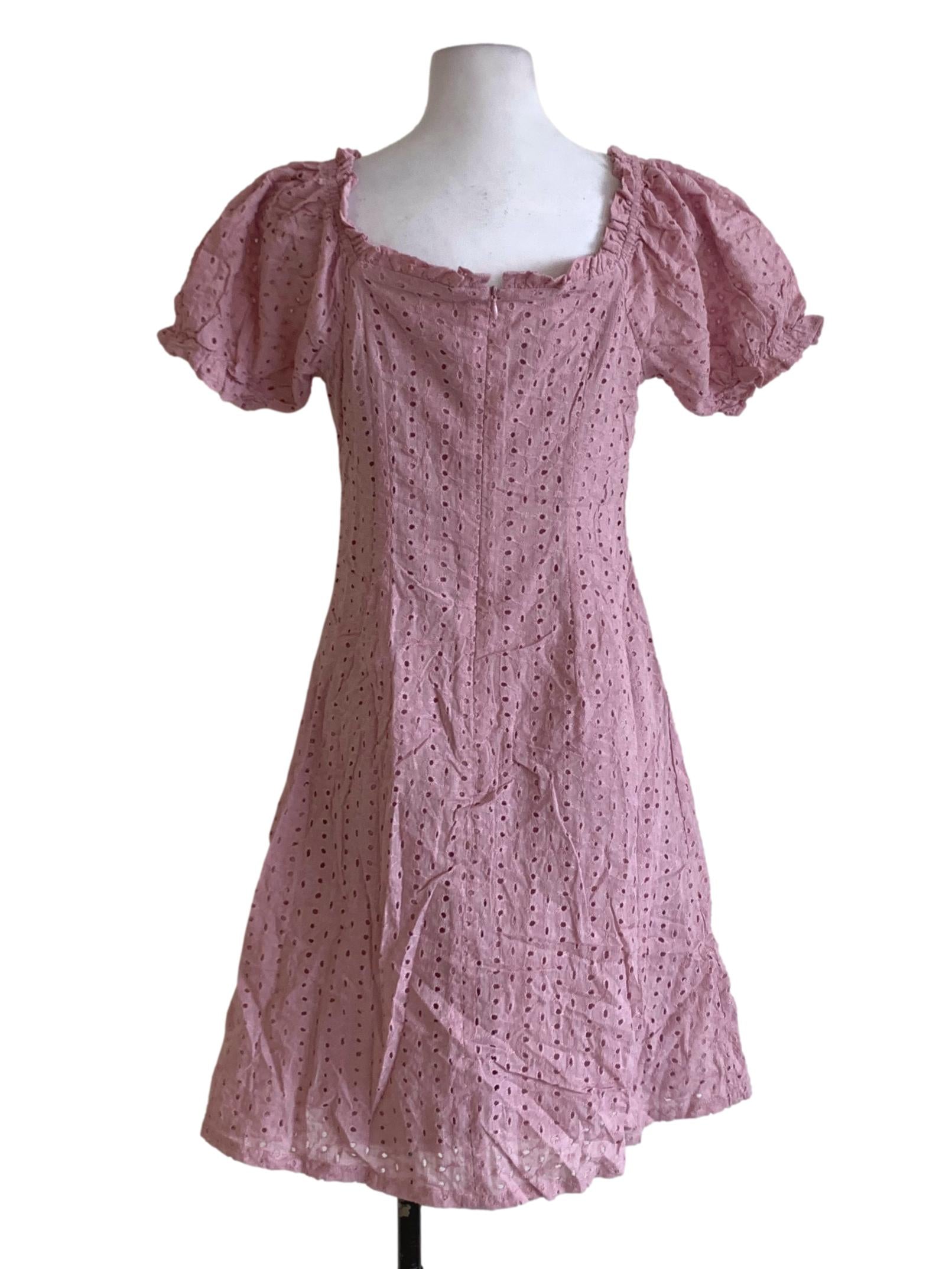 Periwinkle Broderie Anglaise Empire Dress