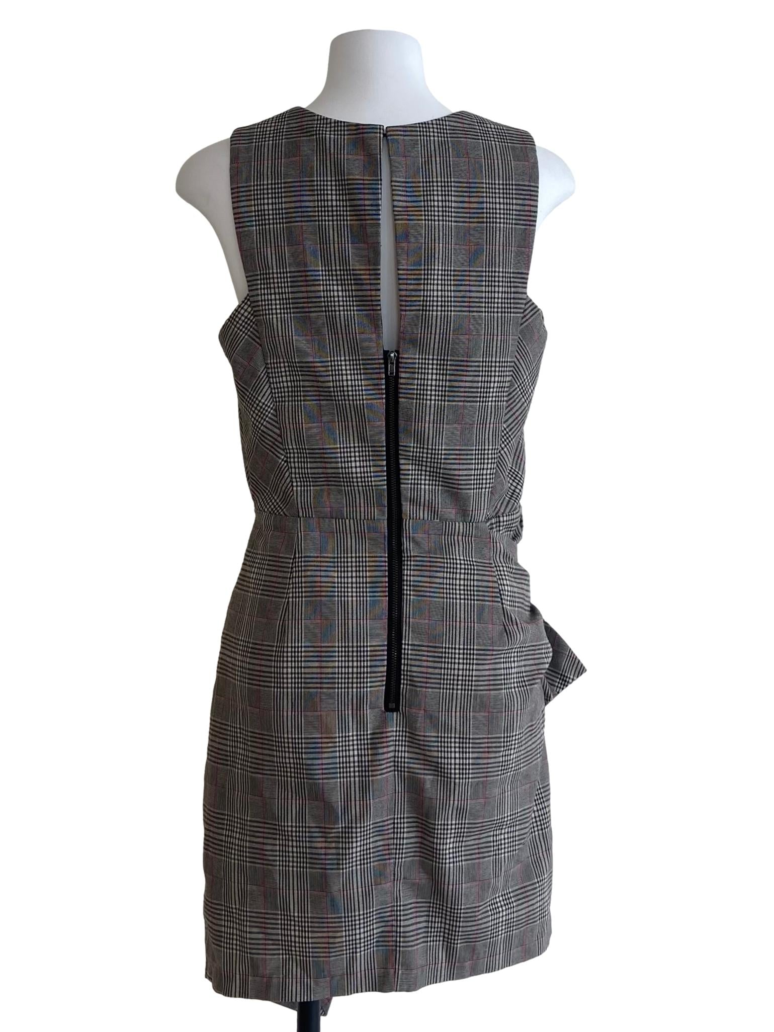 Black Tartan Asymmetric Shift Dress