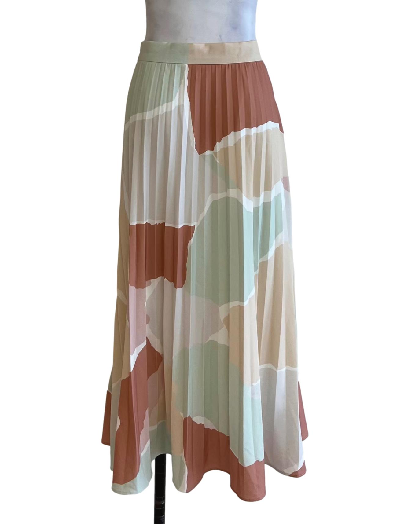 White Abstract A-Line Skirt