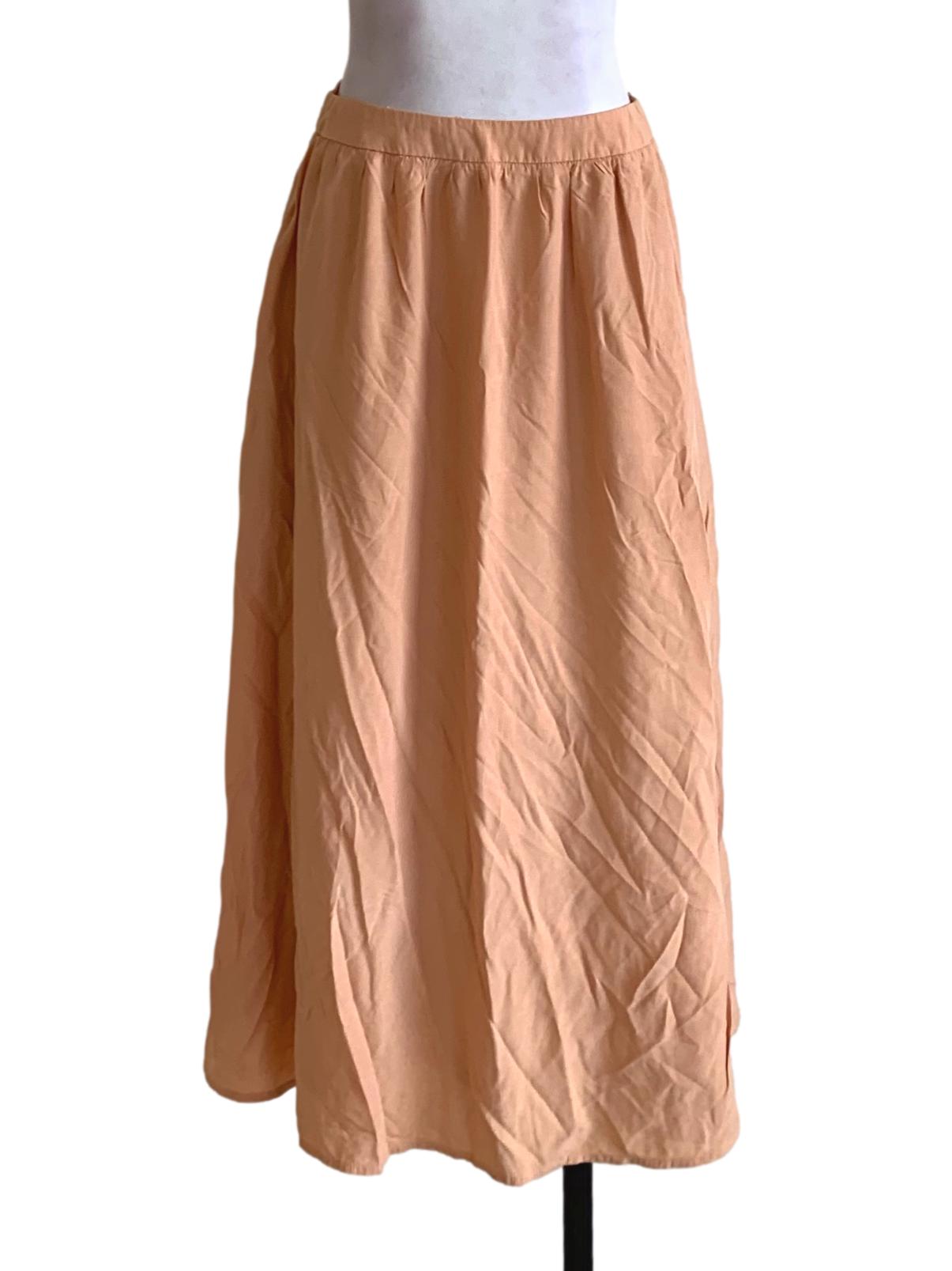 Cantaloupe Plain High-Waisted A-Line Skirt TCL